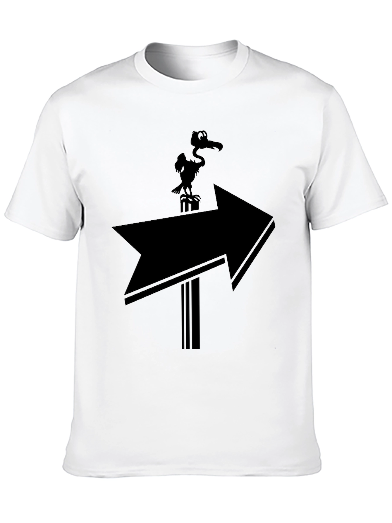 Humorous Vulture Arrow T-Shirt - Black