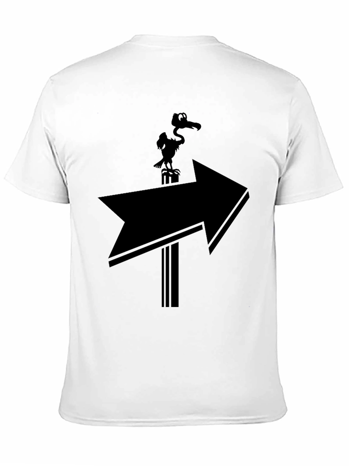 Humorous Vulture Arrow T-Shirt - Black