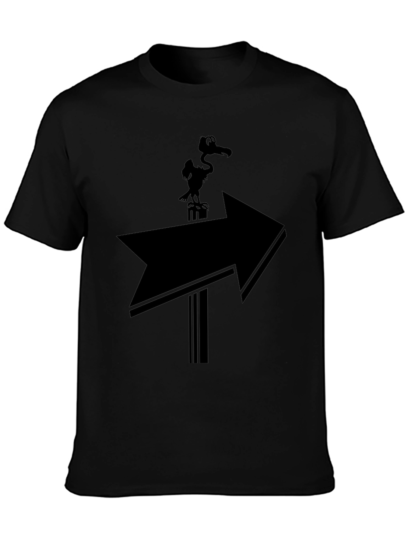 Humorous Vulture Arrow T-Shirt - Black