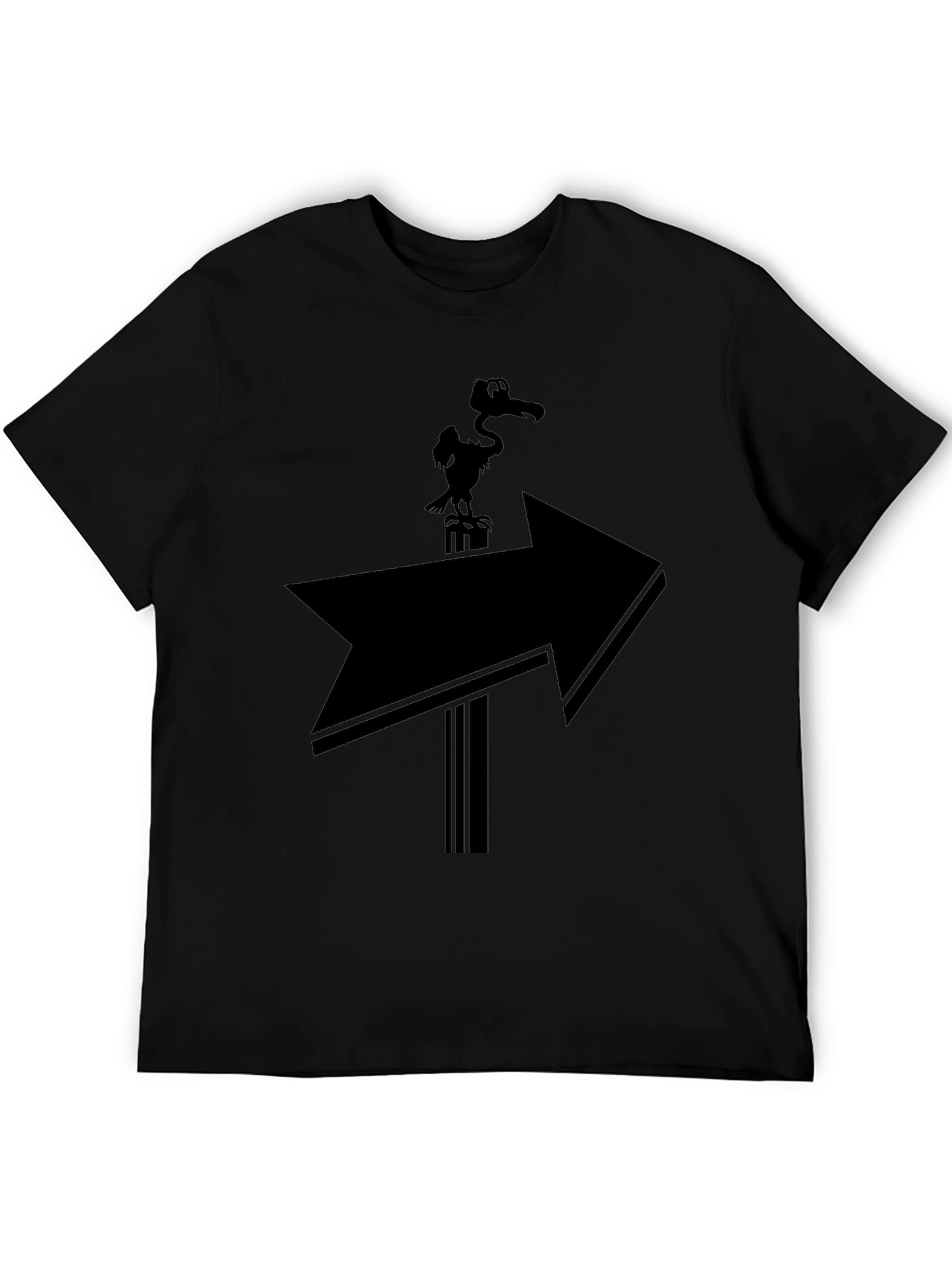 Humorous Vulture Arrow T-Shirt - Black