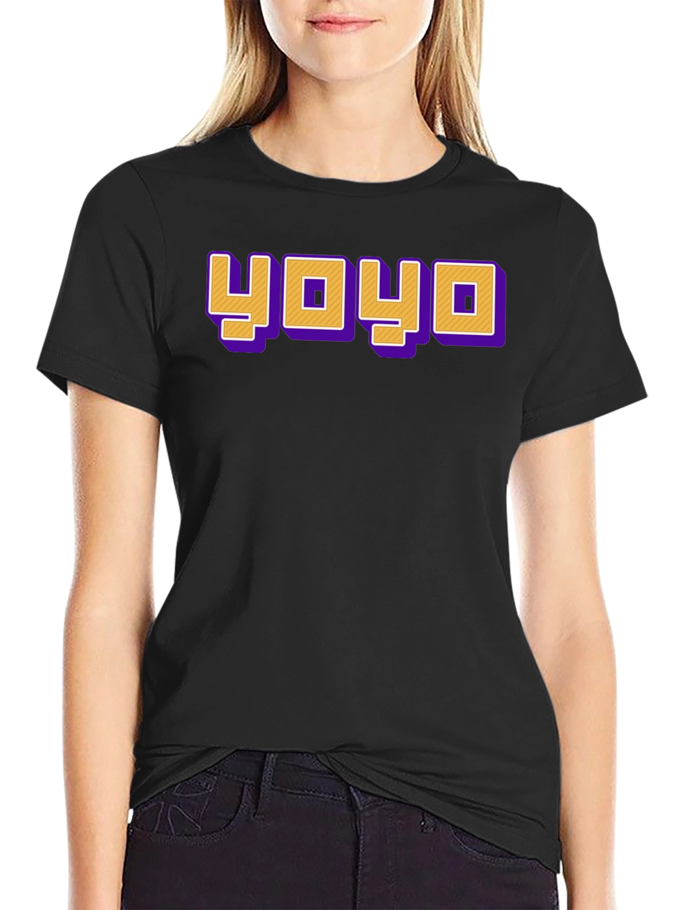 YOYO Graphic Tee - Retro Style Black T-Shirt
