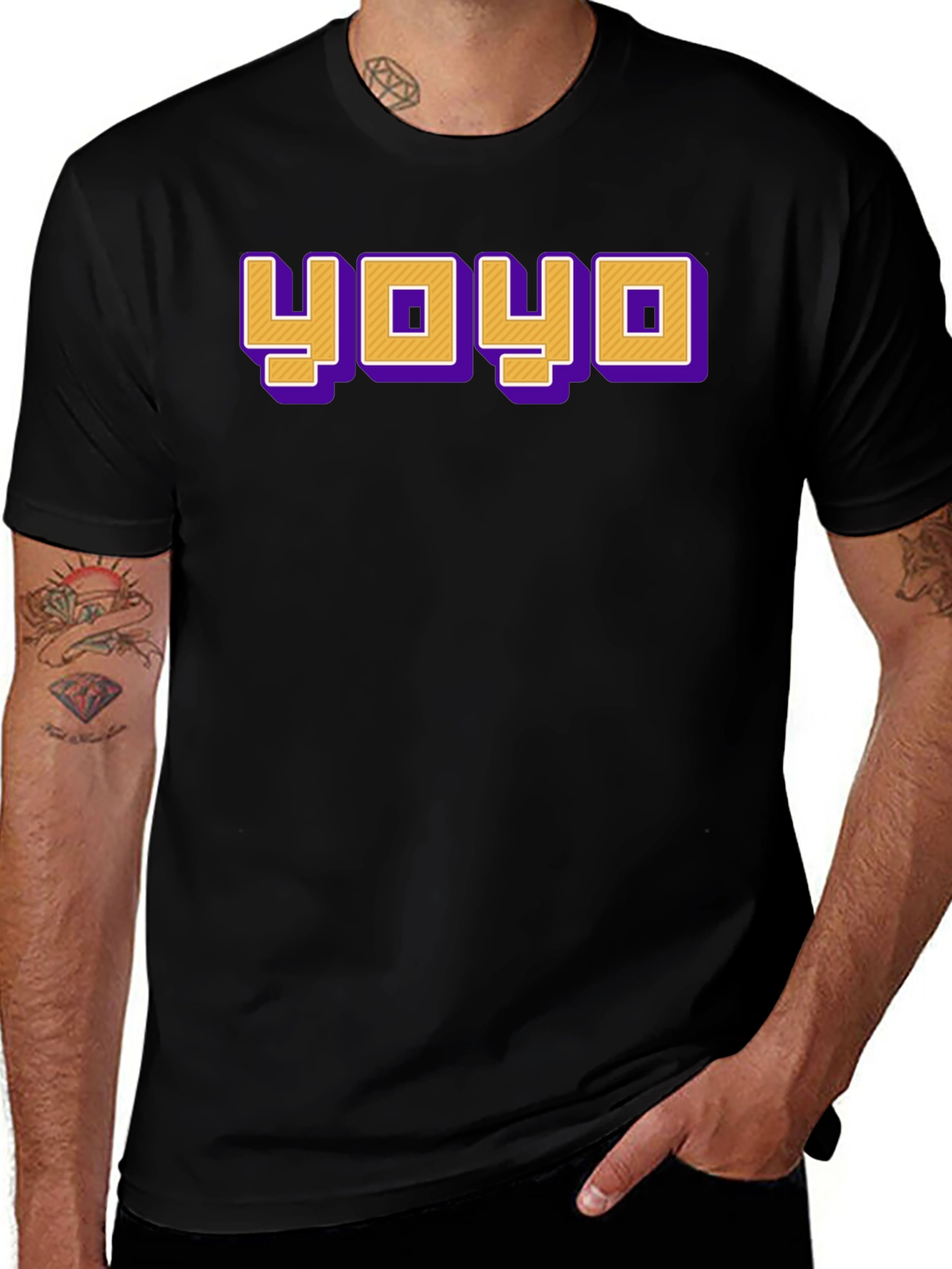 YOYO Graphic Tee - Retro Style Black T-Shirt