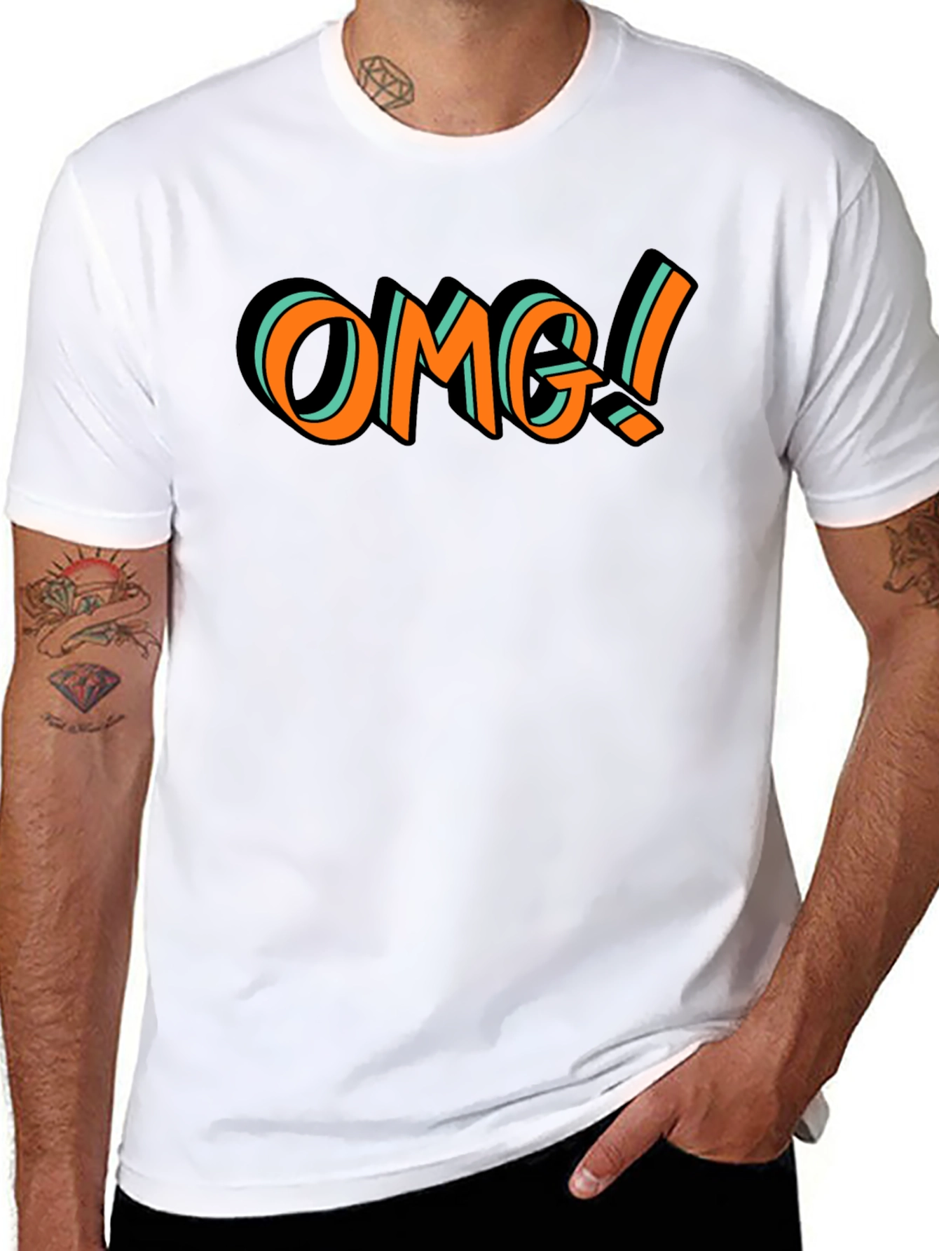 OMG Graphic Tee - Trendy Black T-Shirt
