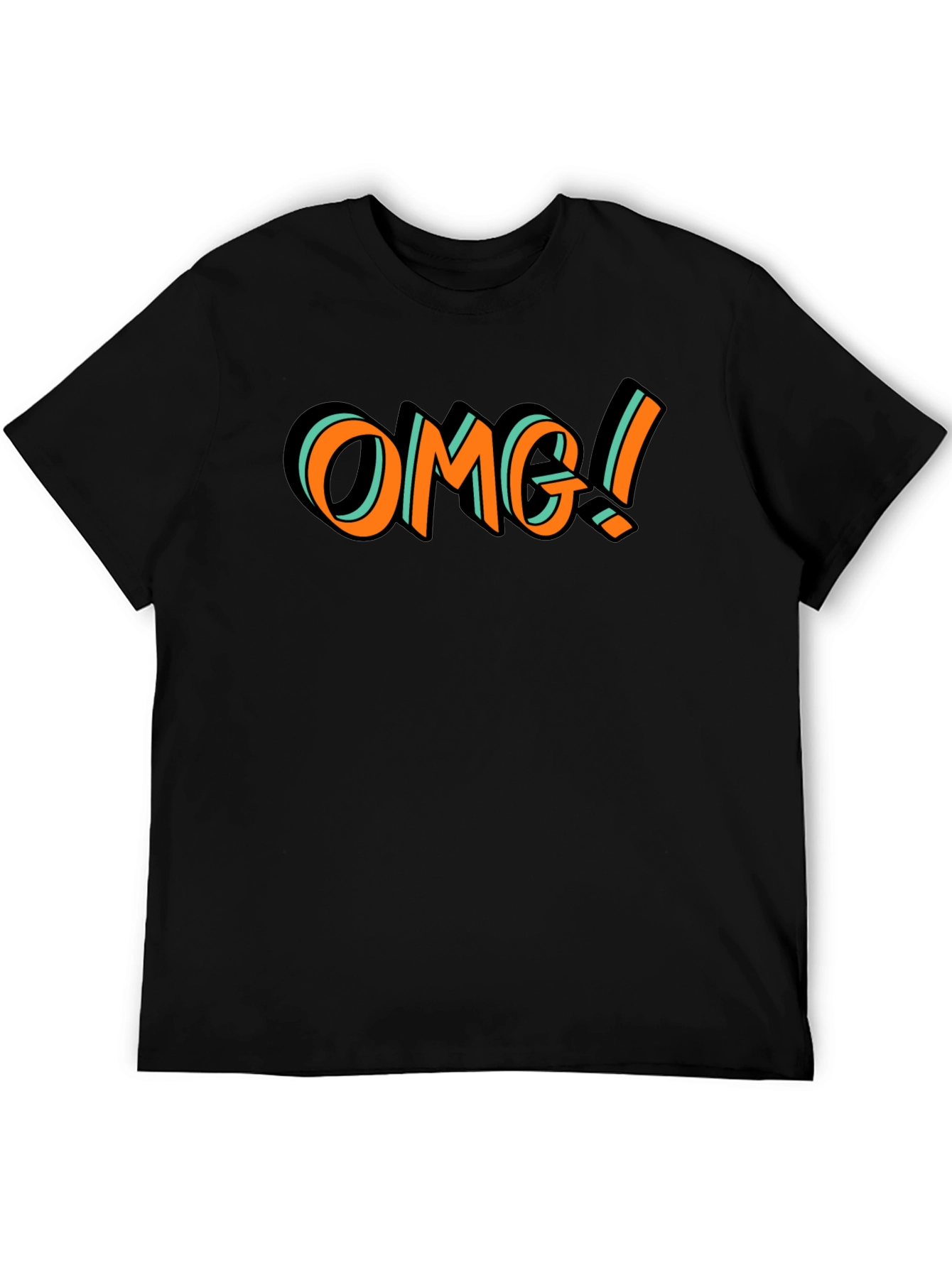 OMG Graphic Tee - Trendy Black T-Shirt