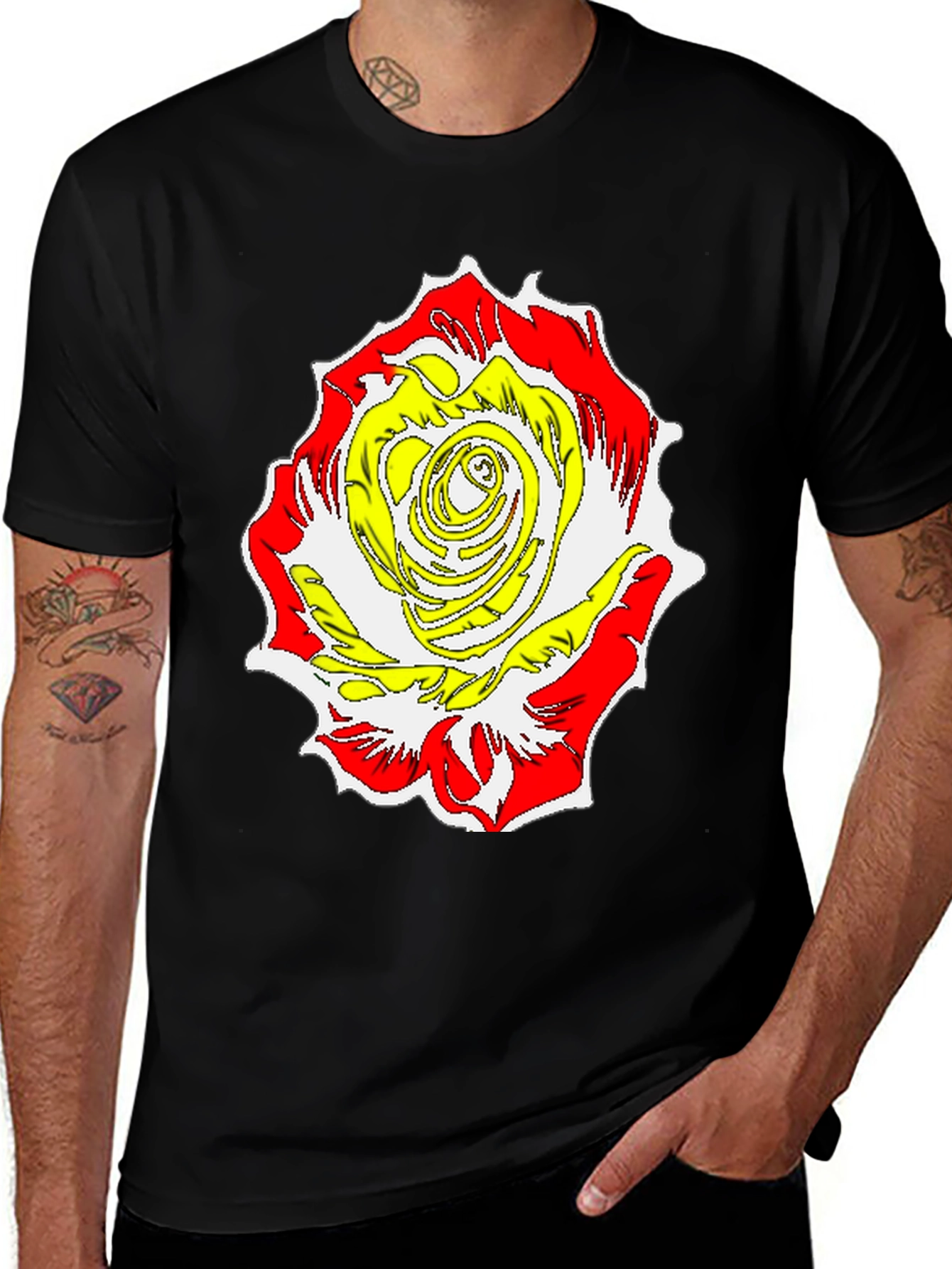 Rose Graphic Tee - Bold Floral Print