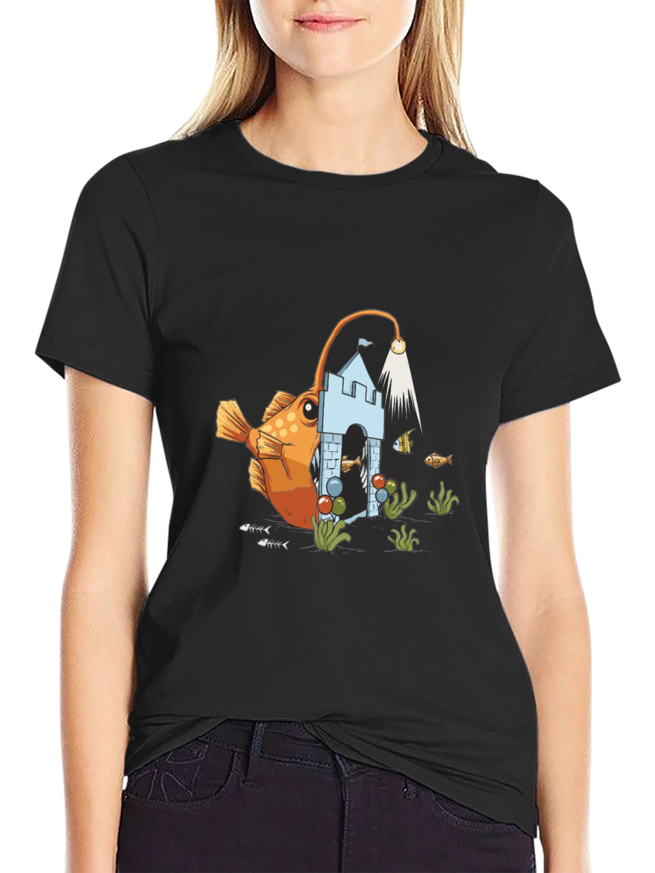 Anglerfish Castle Graphic Tee - Black