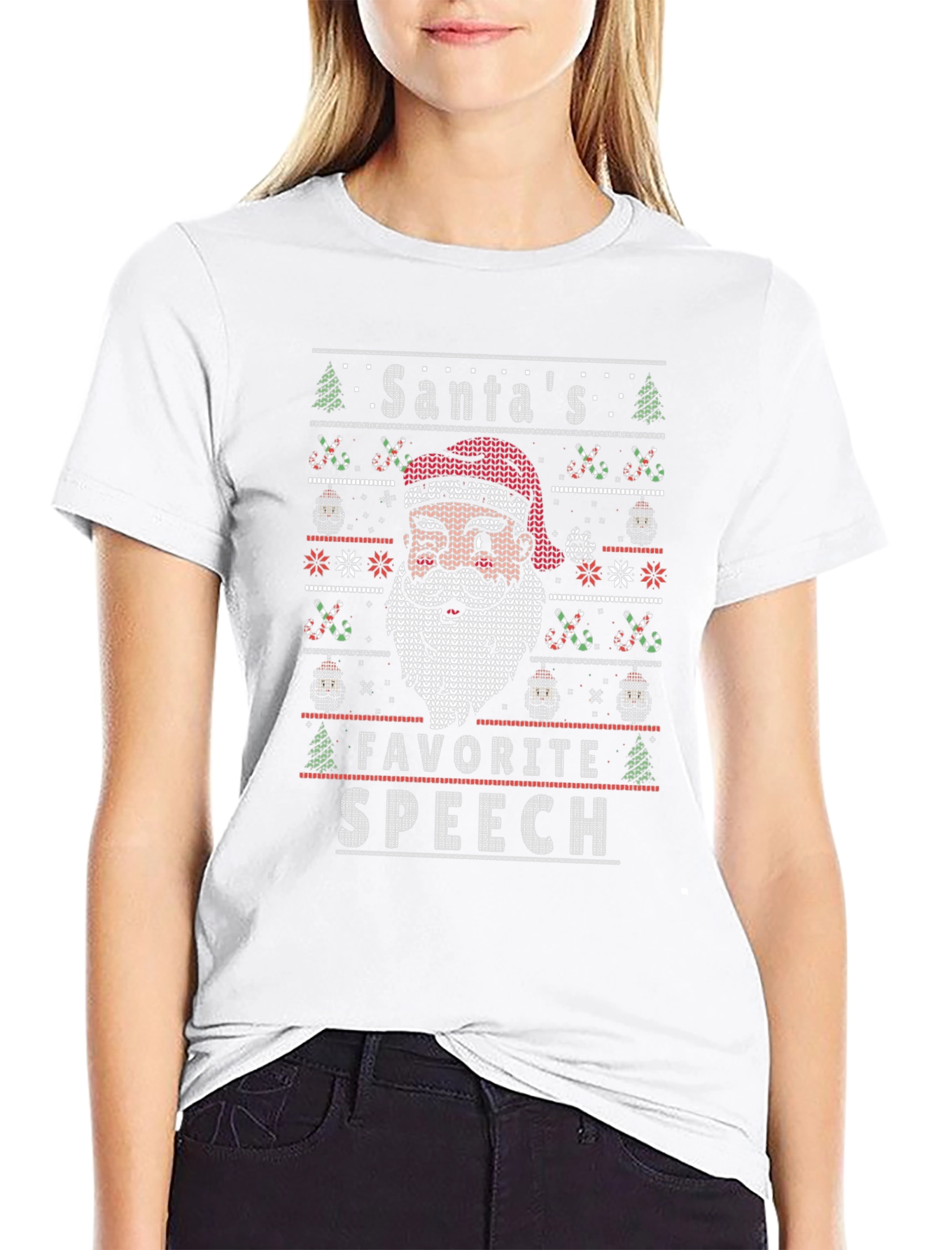 Santas Favorite Speech Black T-Shirt