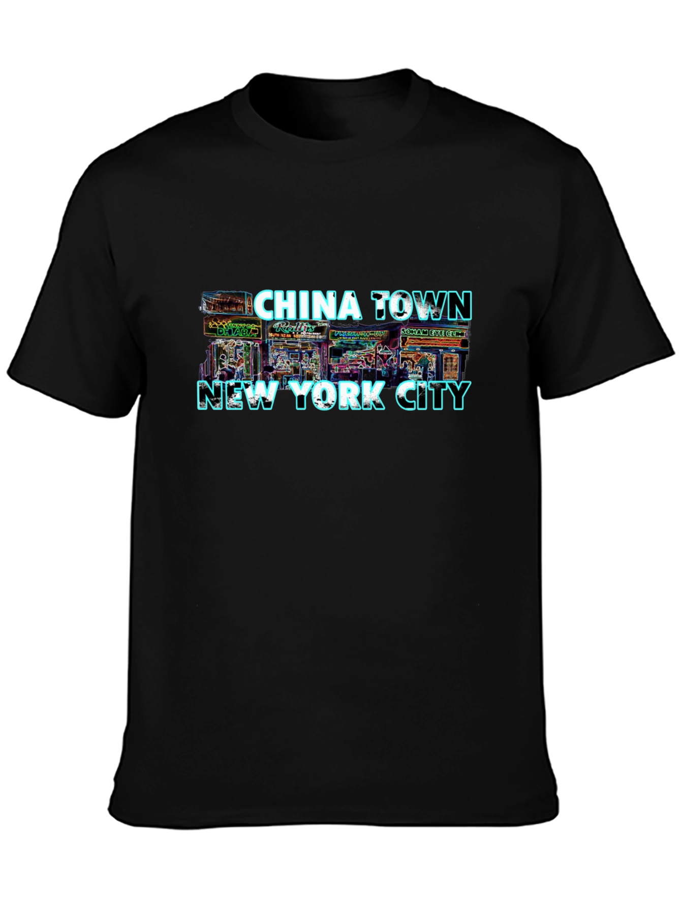 Chinatown NY Neon Graphic Tee