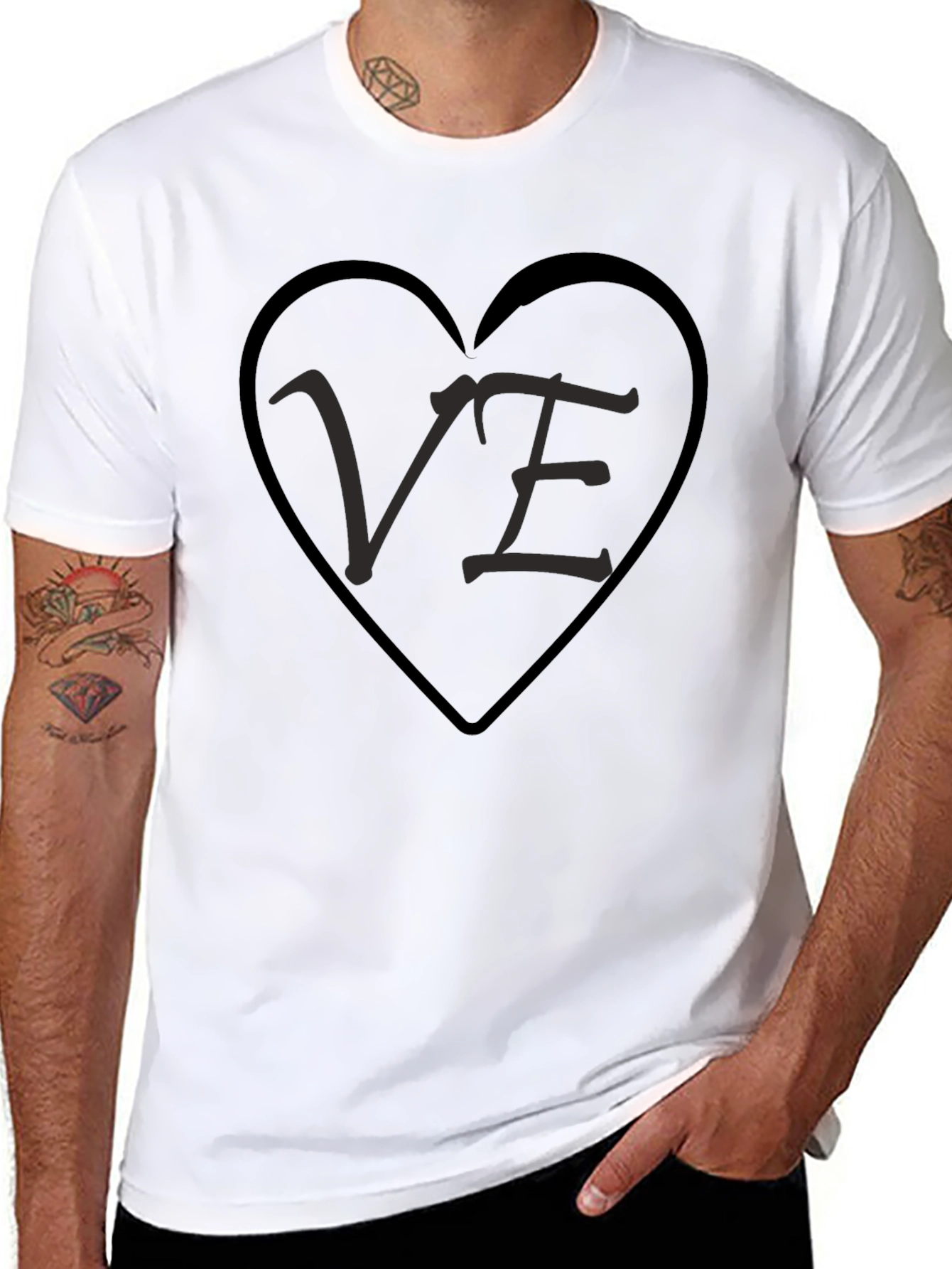 VE Heart Graphic Tee - Black