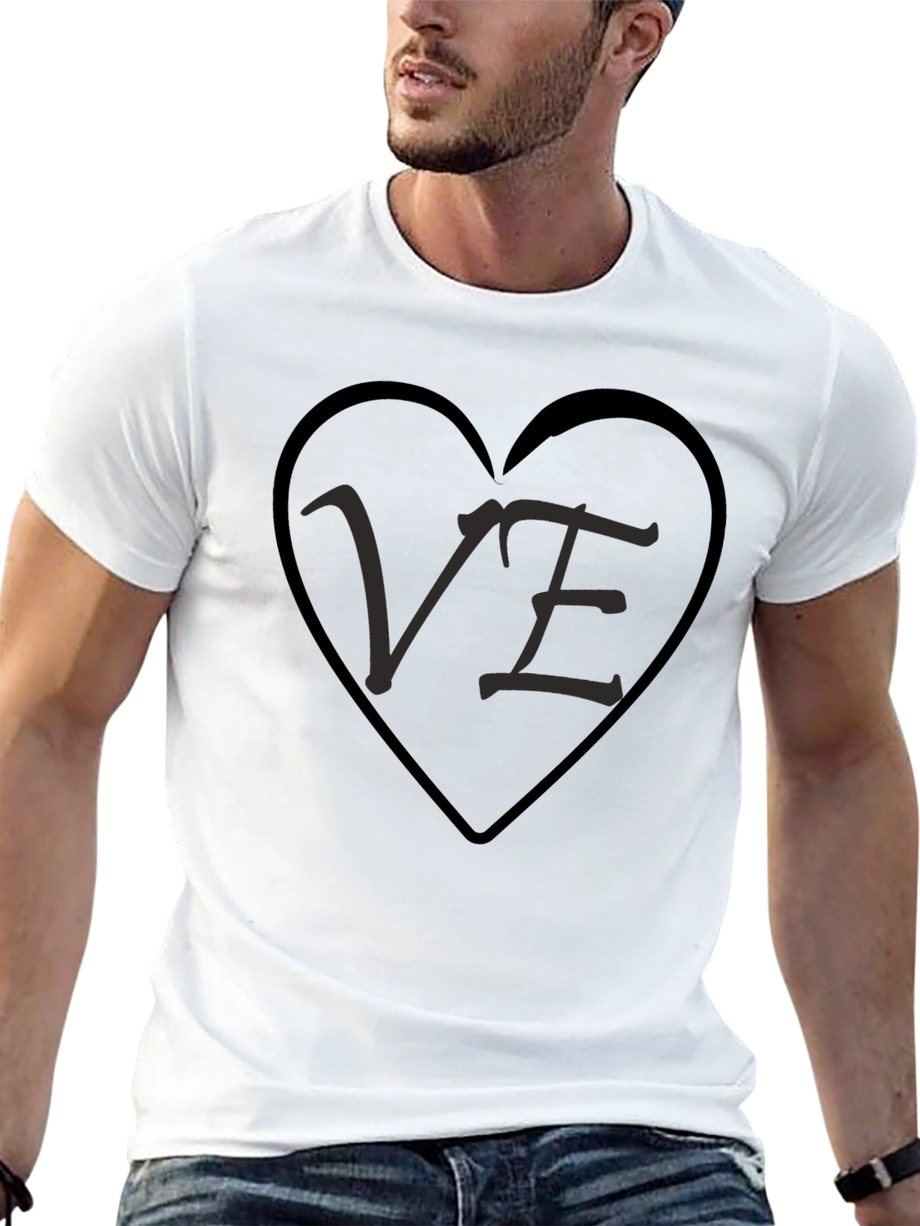 VE Heart Graphic Tee - Black