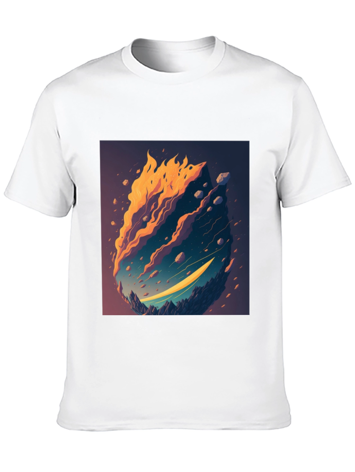 Fiery Landscape Graphic Tee - Unique Design
