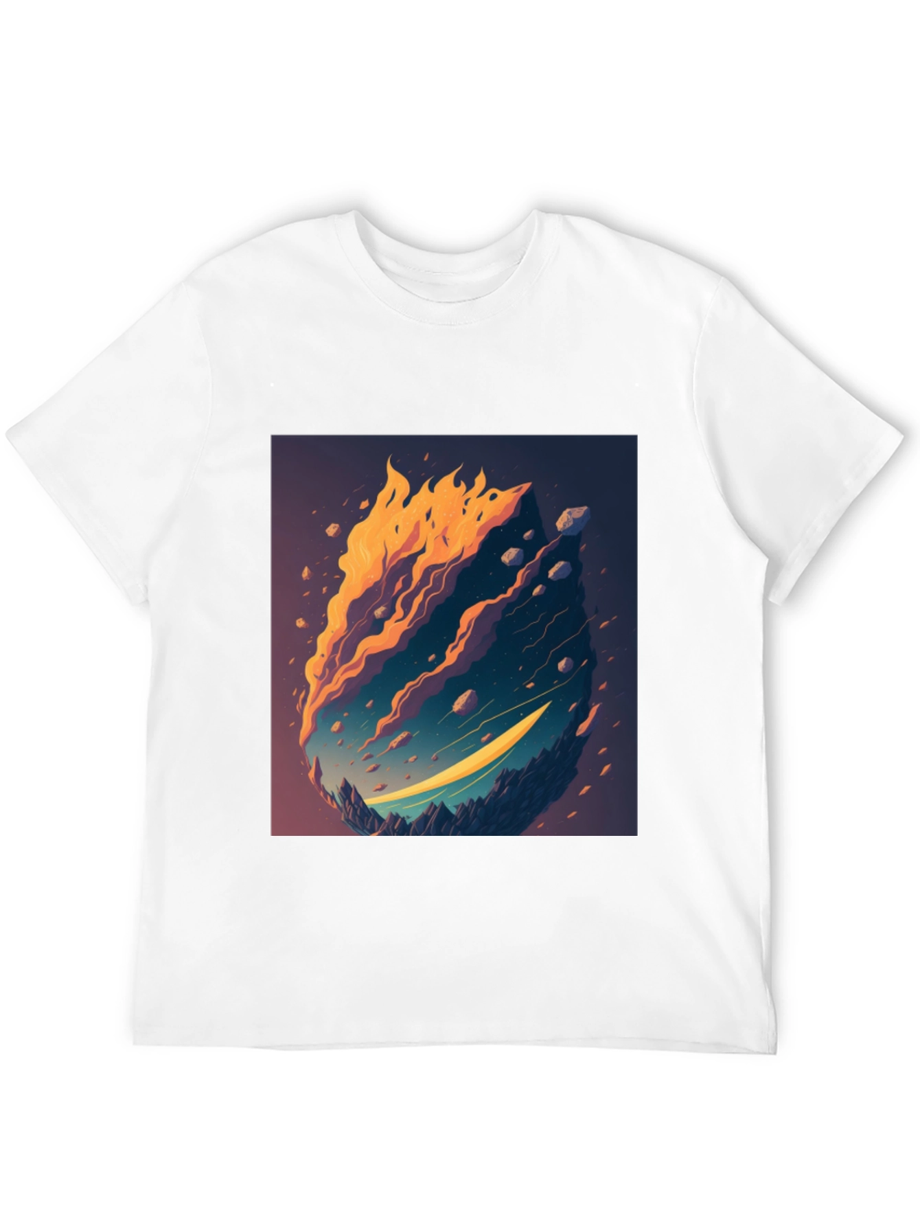 Fiery Landscape Graphic Tee - Unique Design