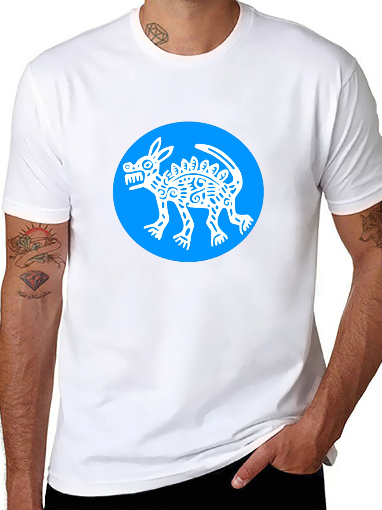 Aztec Dog T-Shirt - Mens Black Graphic Tee