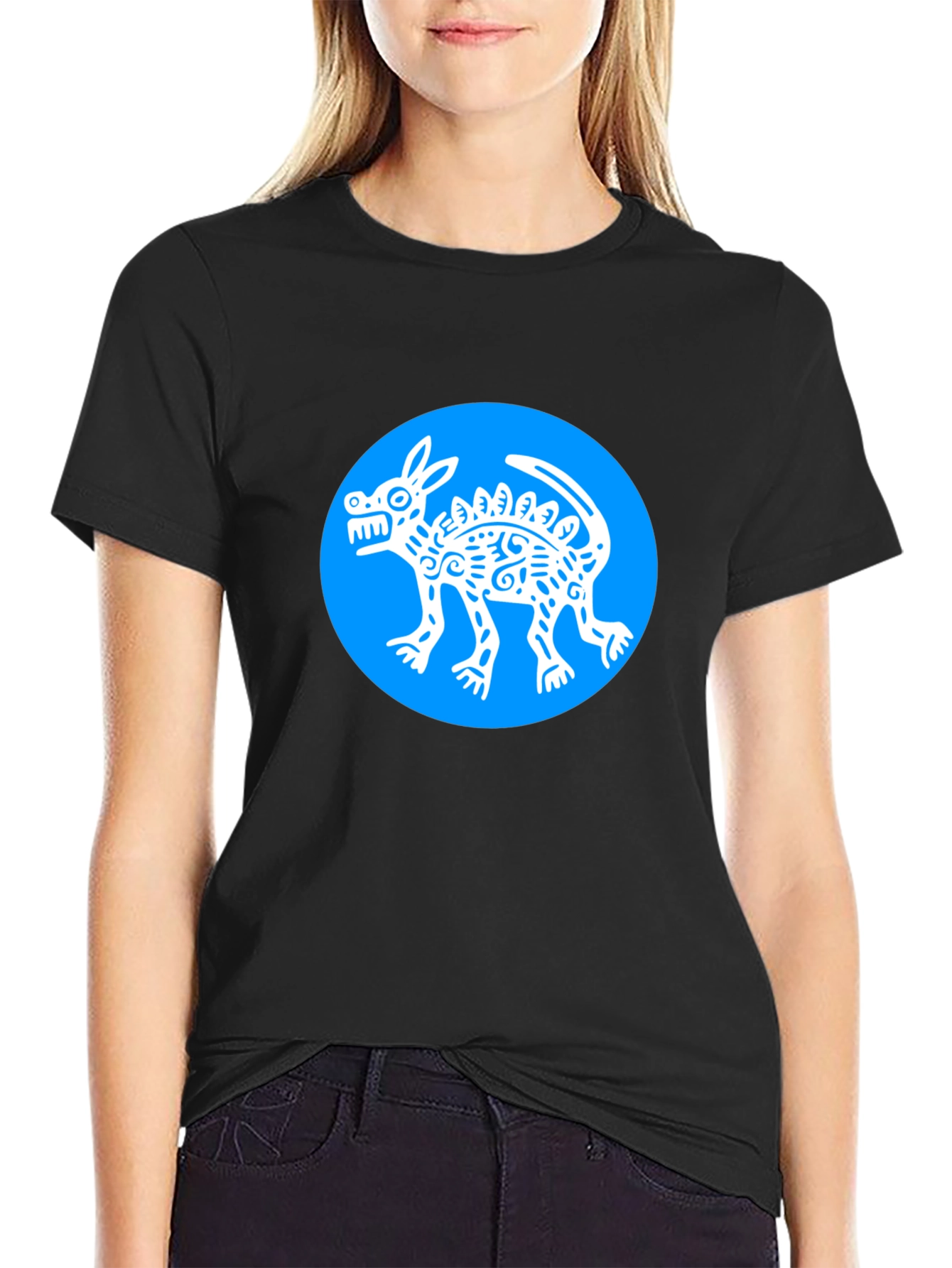 Aztec Dog T-Shirt - Mens Black Graphic Tee
