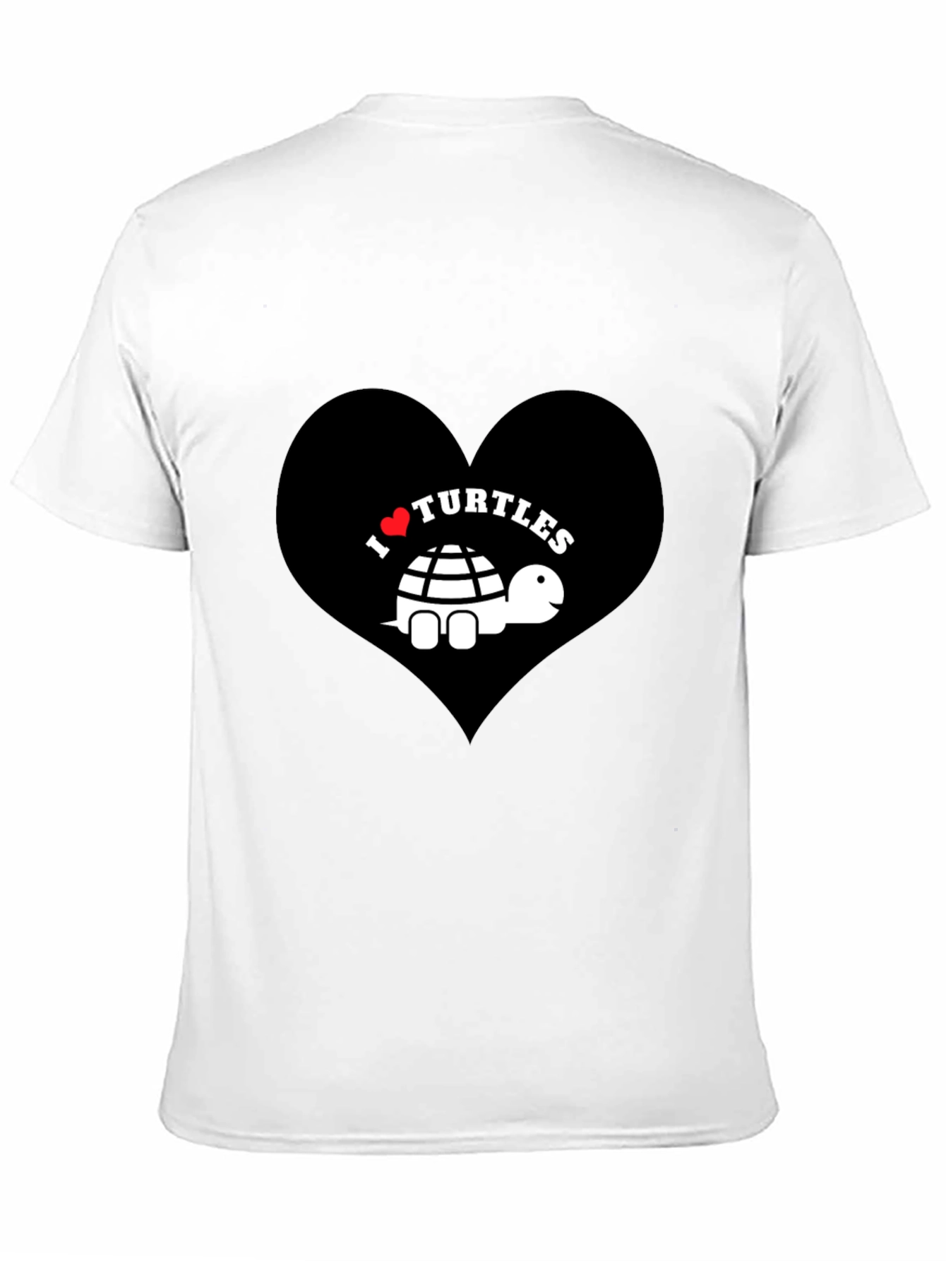 I Heart Turtles Graphic Tee - Black Cotton T-Shirt