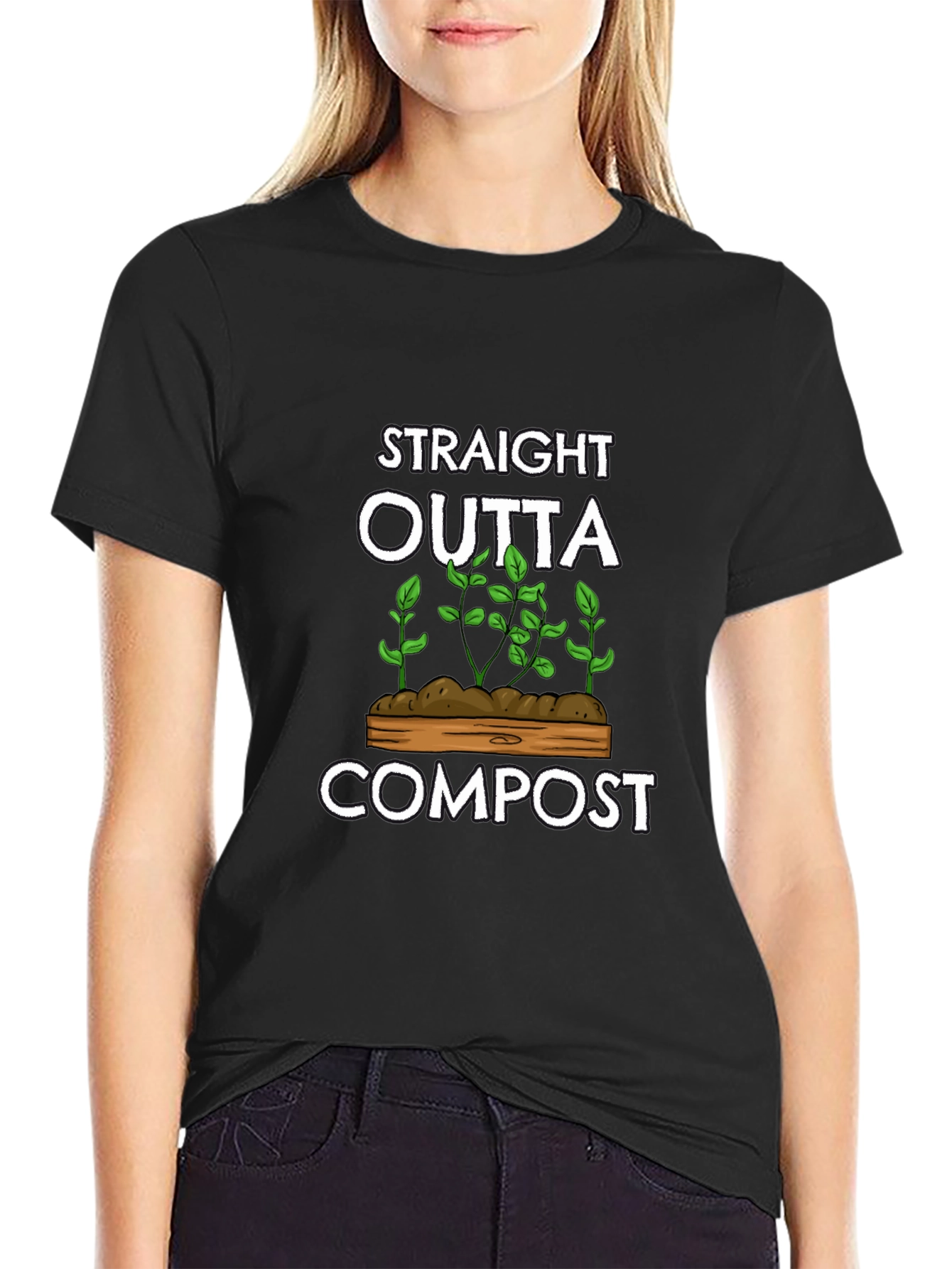 Straight Outta Compost Black Graphic T-Shirt