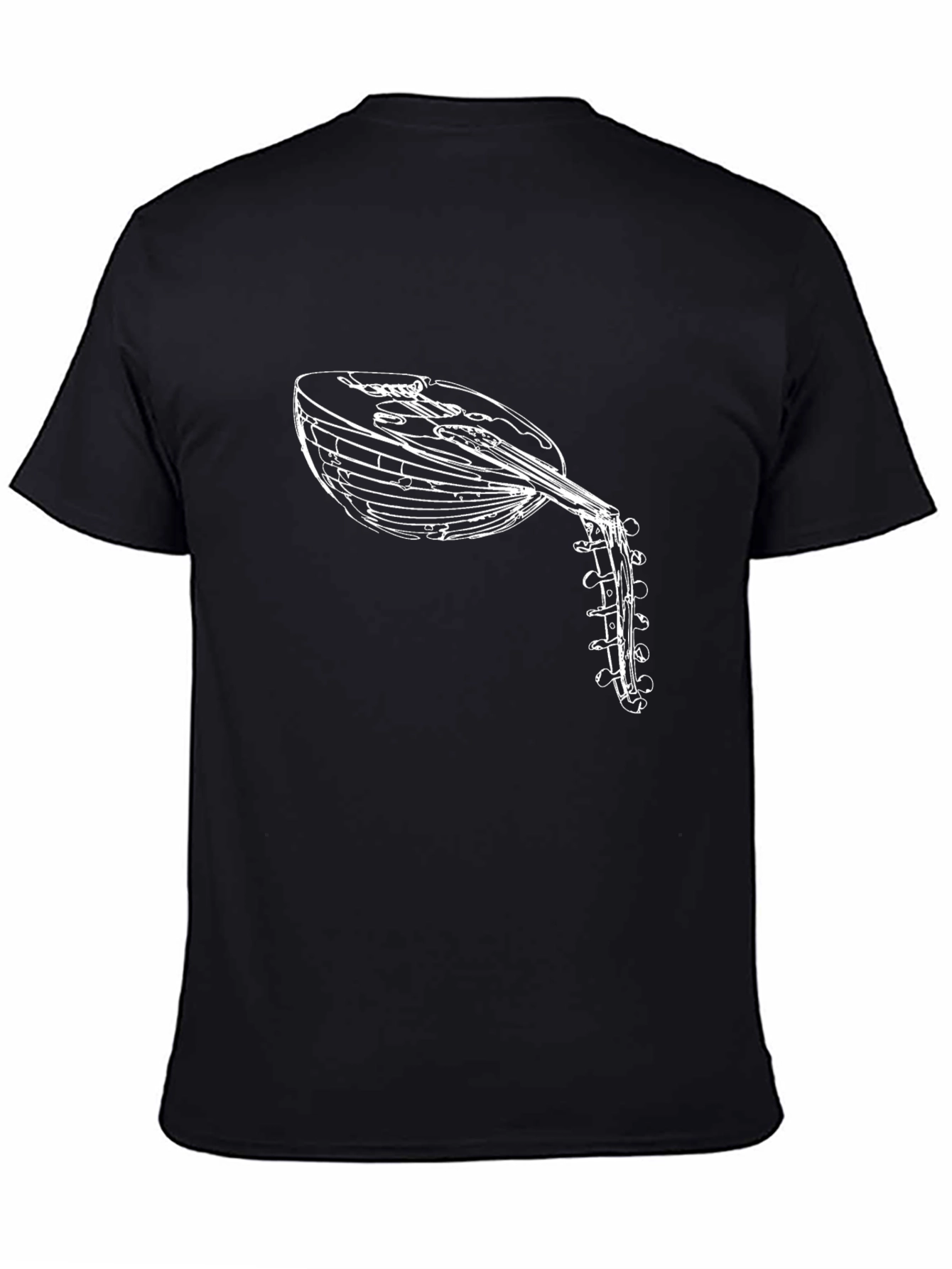 Oud Instrument Graphic Tee - Black Cotton Shirt