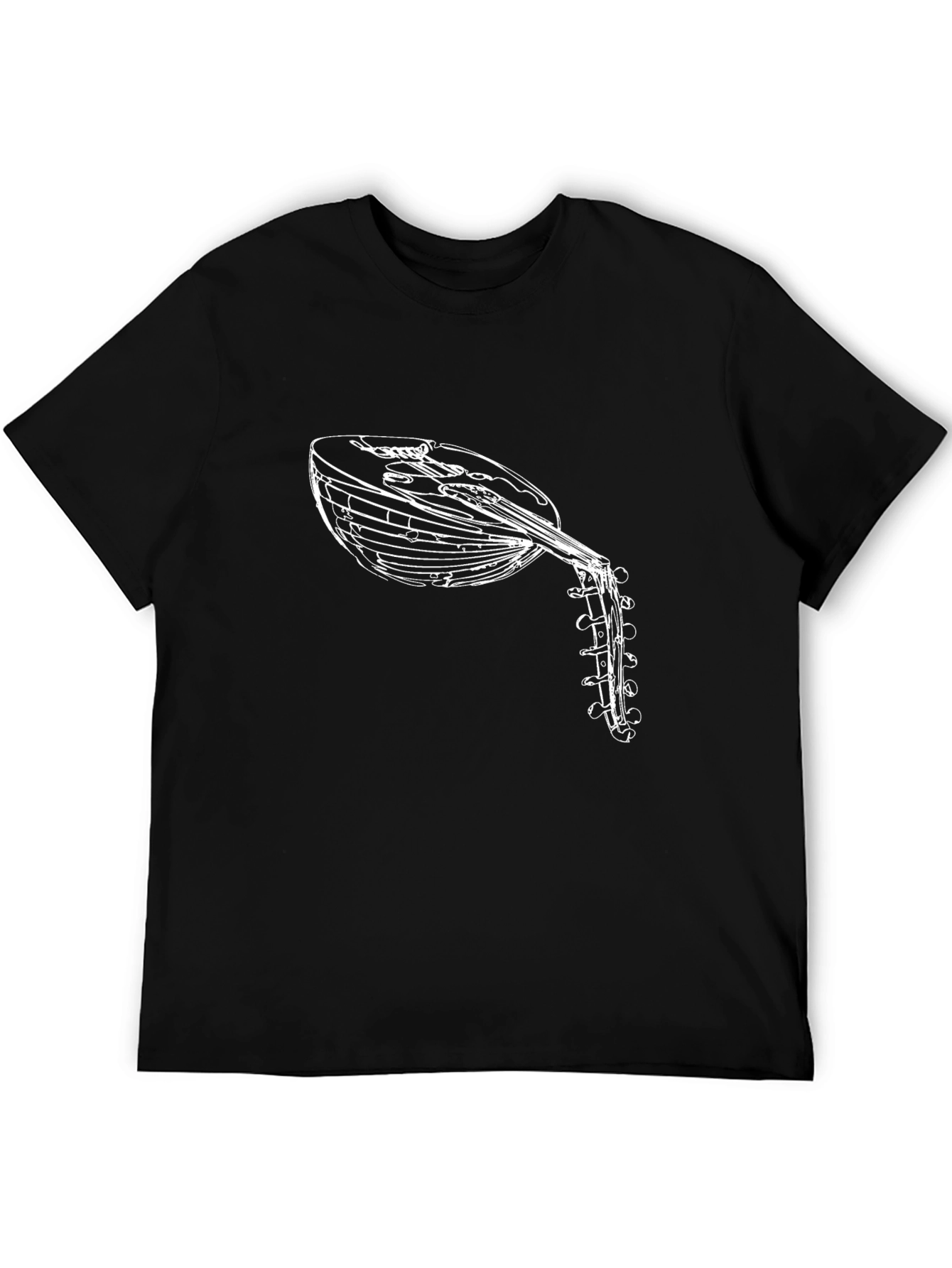Oud Instrument Graphic Tee - Black Cotton Shirt