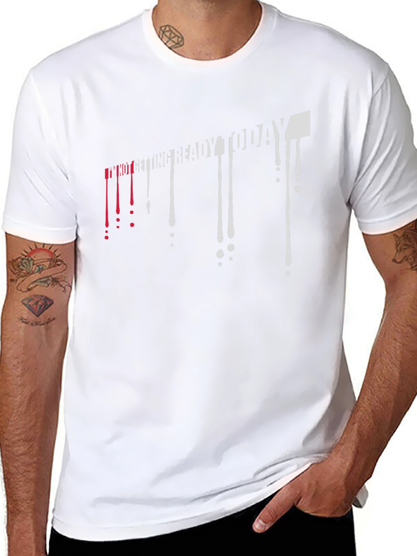 Im Not Getting Ready Today Mens Black T-Shirt