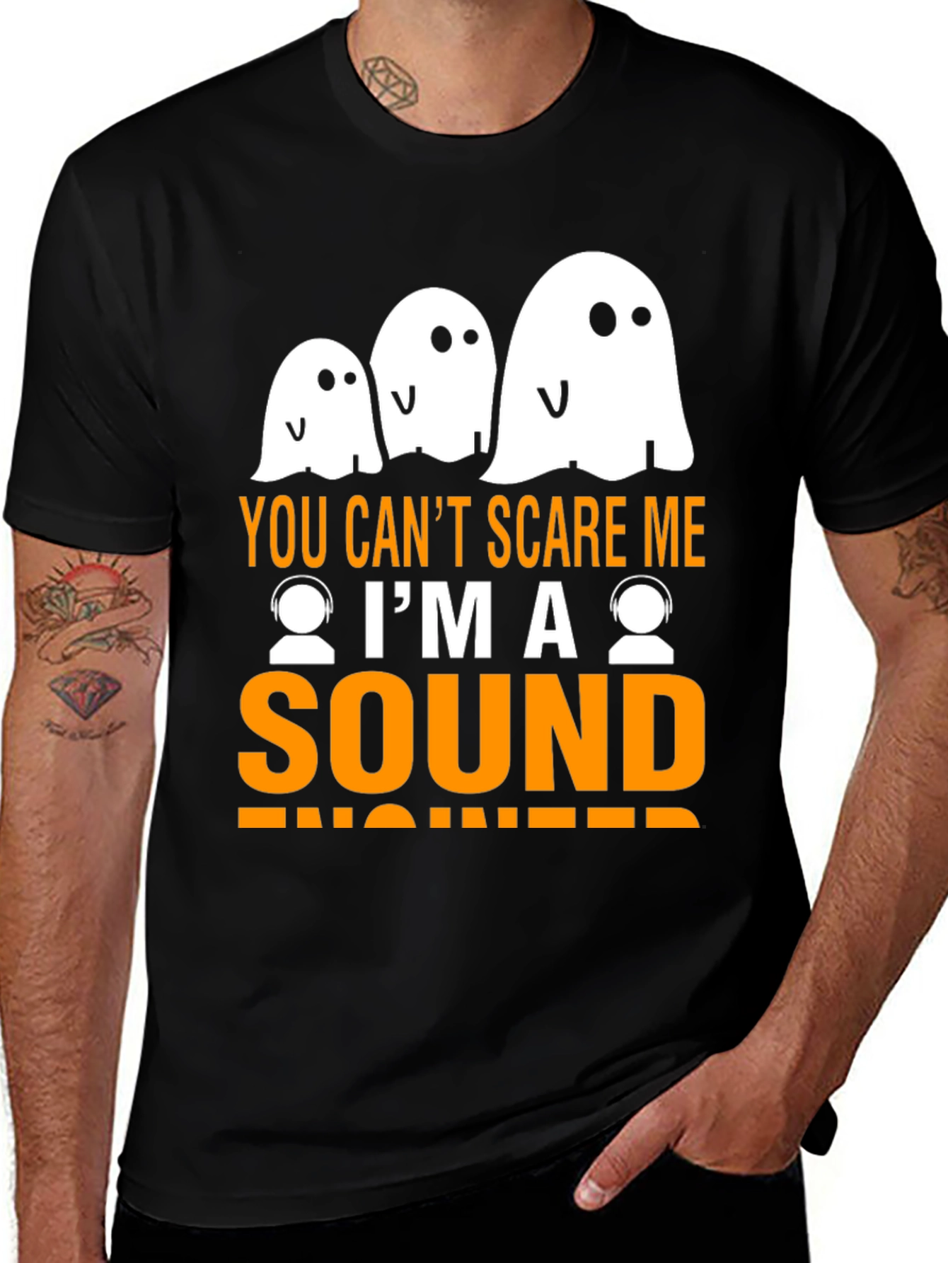 Sound Engineer Halloween Ghost T-Shirt