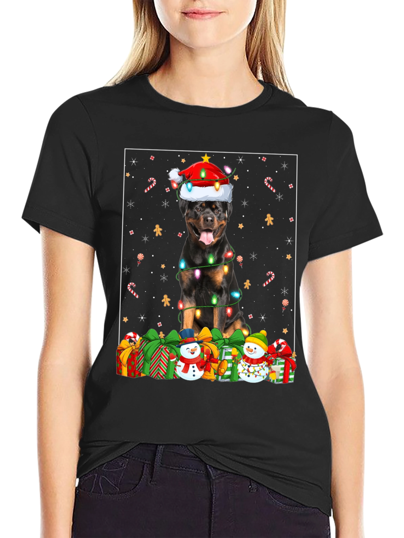 Rottweiler Christmas T-Shirt Holiday Dog Tee