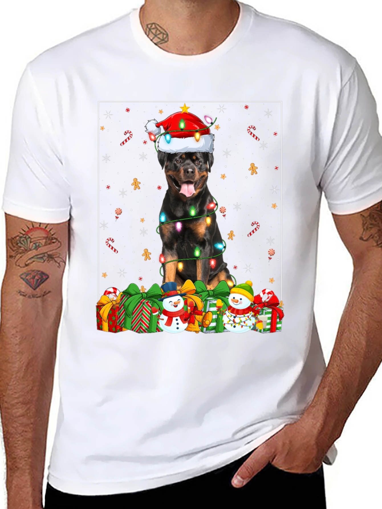 Rottweiler Christmas T-Shirt Holiday Dog Tee