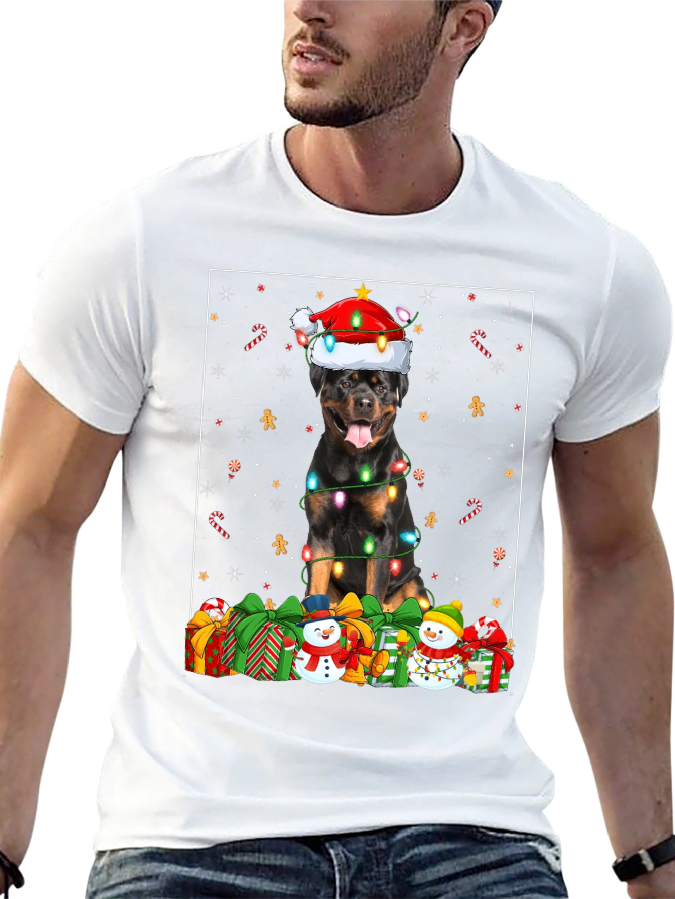 Rottweiler Christmas T-Shirt Holiday Dog Tee