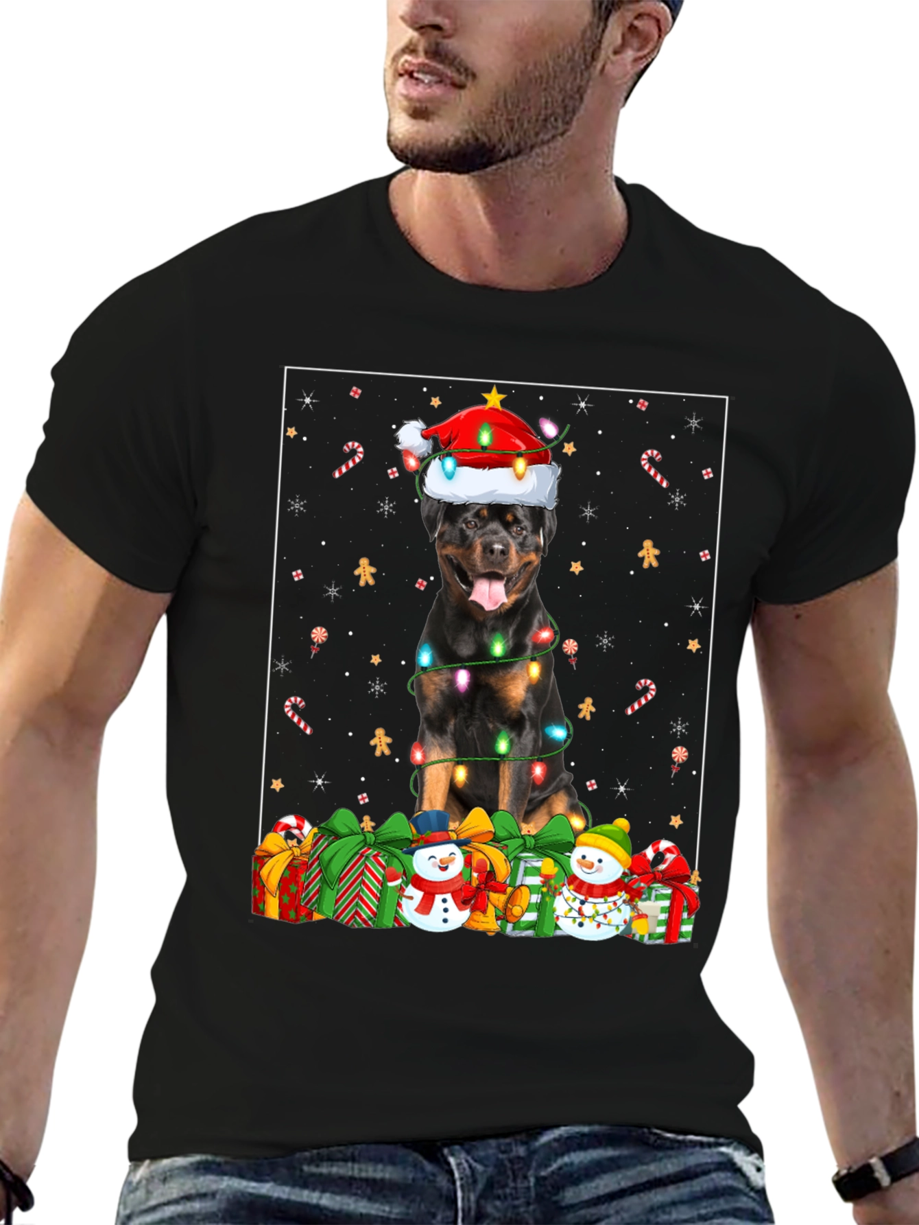 Rottweiler Christmas T-Shirt Holiday Dog Tee