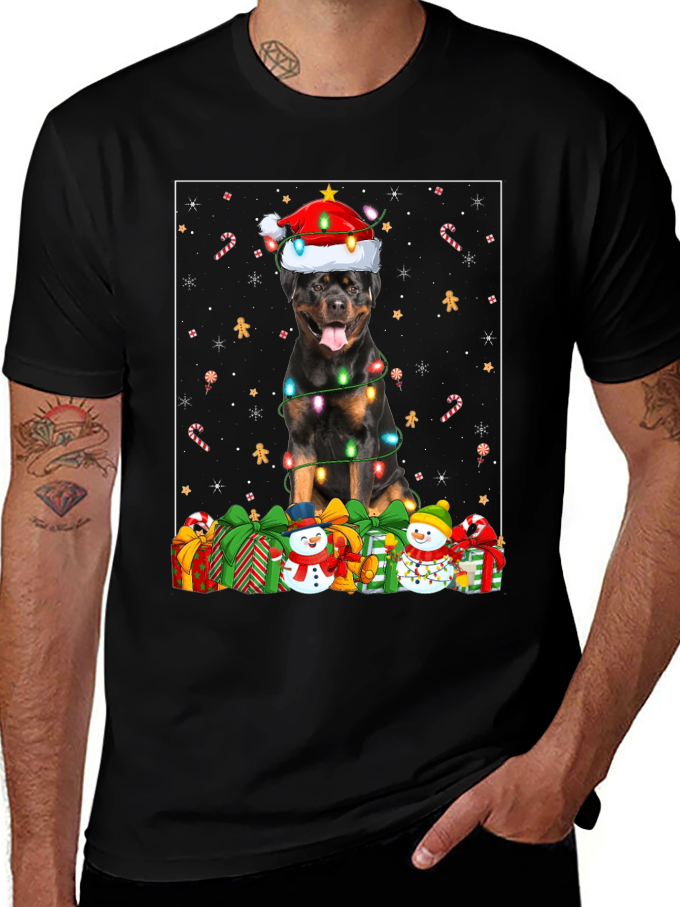 Rottweiler Christmas T-Shirt Holiday Dog Tee