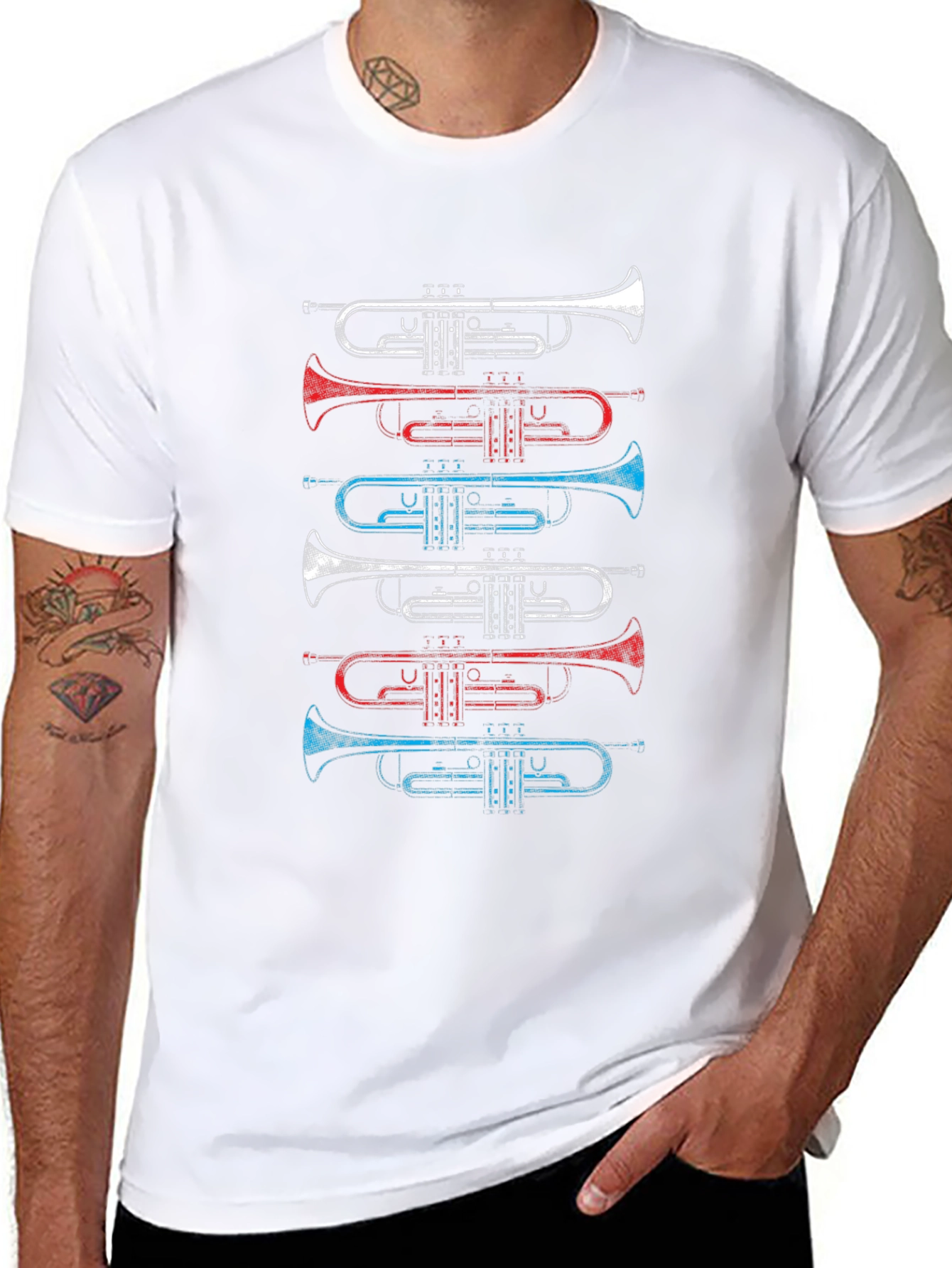 Trumpet Graphic Tee - Musical Instrument T-Shirt