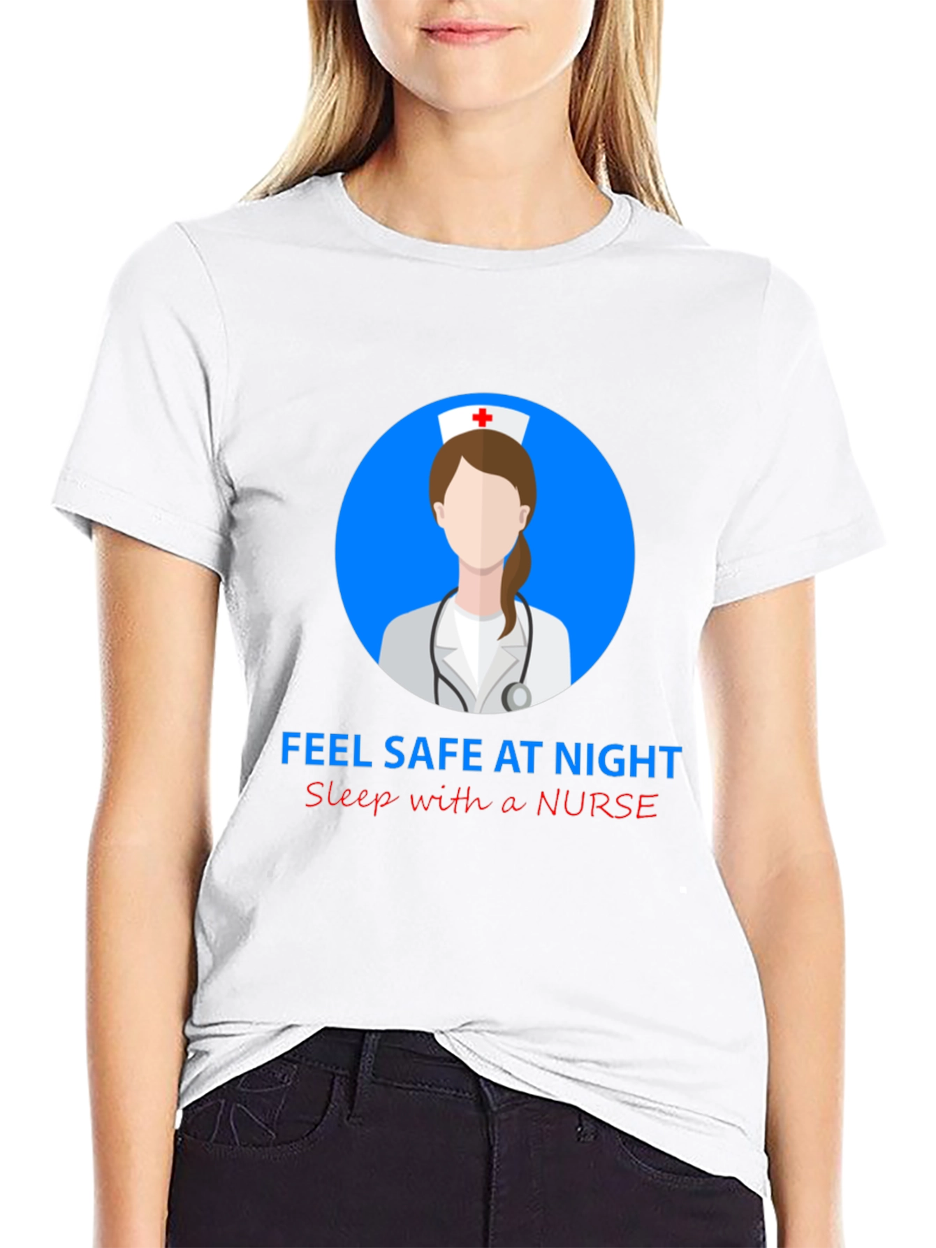 Nurse Graphic Tee: Feel Safe At Night