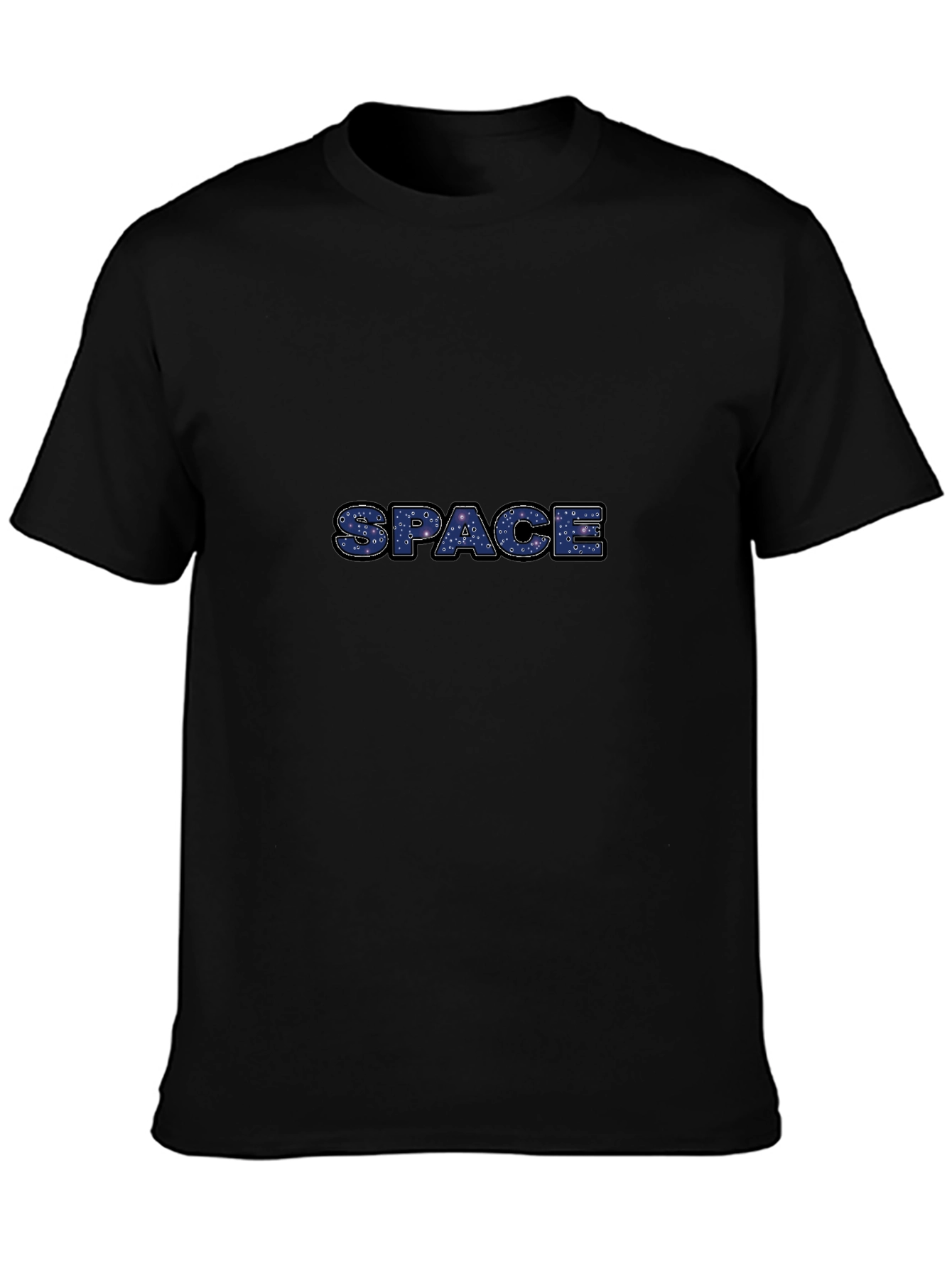 Space Print Black T-Shirt - Galaxy Design