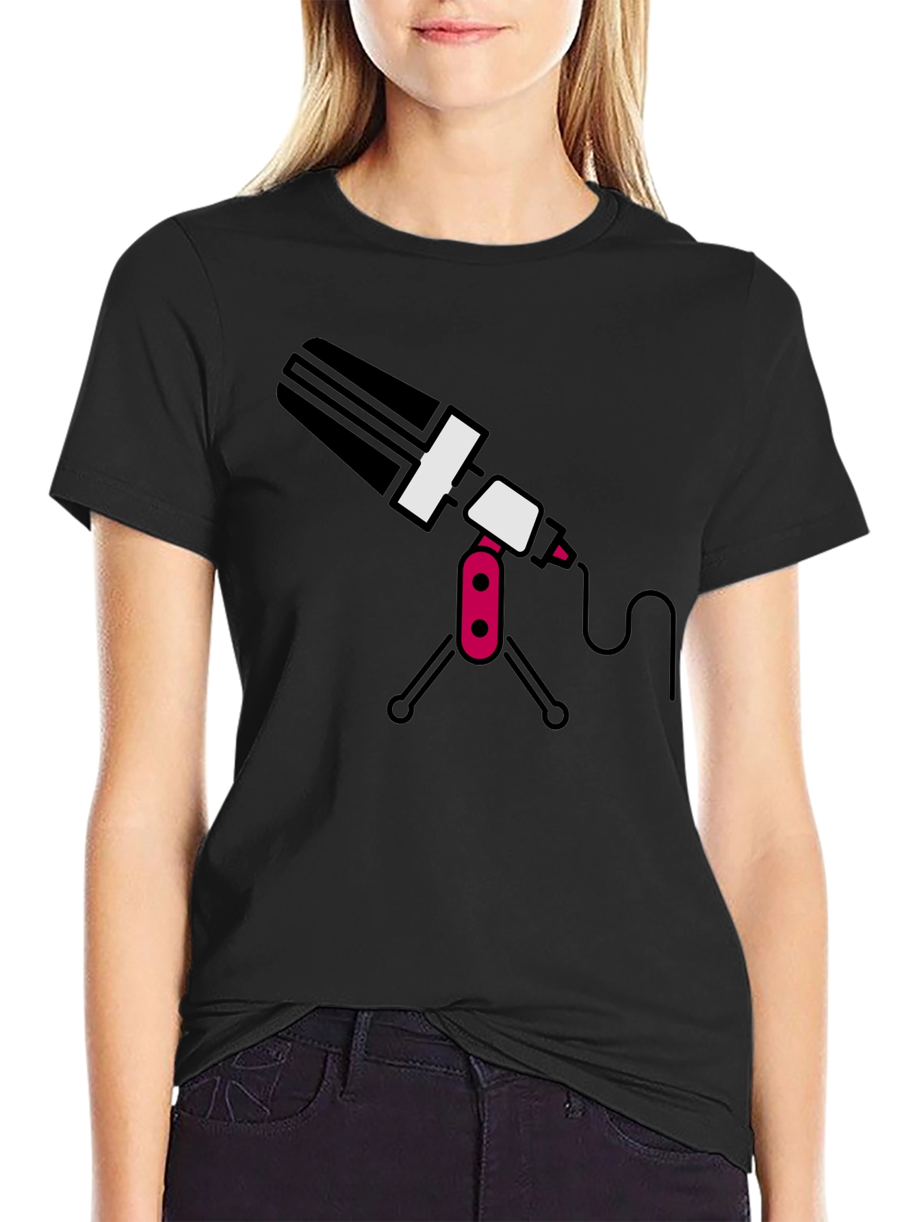Microphone Graphic Tee - Black