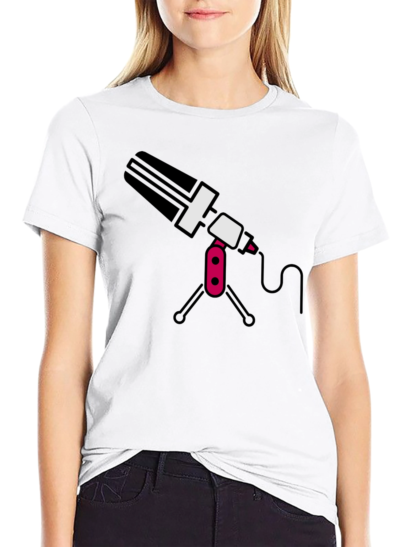 Microphone Graphic Tee - Black
