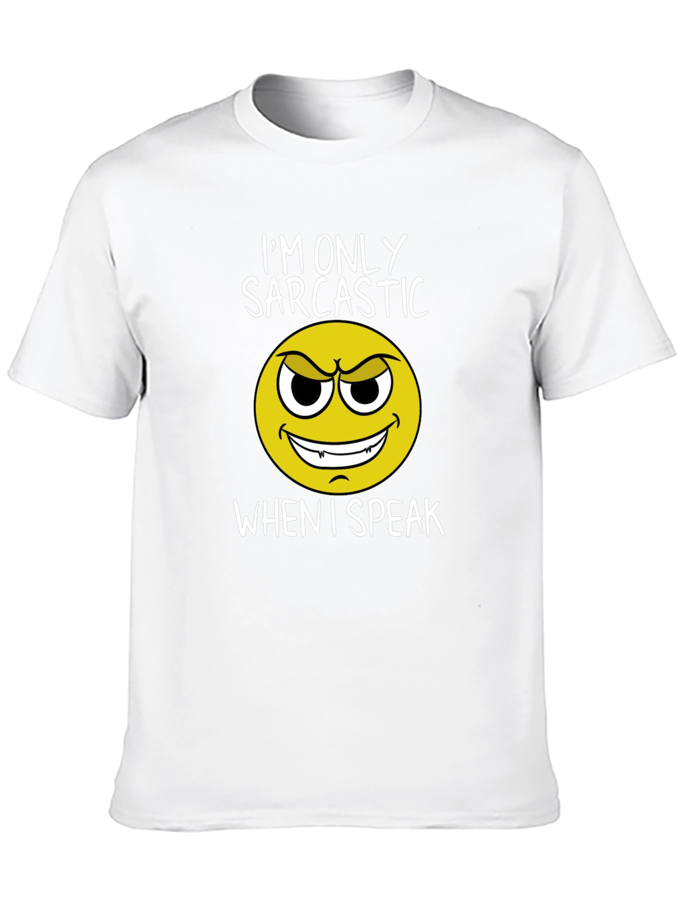 Sarcastic Emoji Graphic Tee - Black Cotton T-Shirt