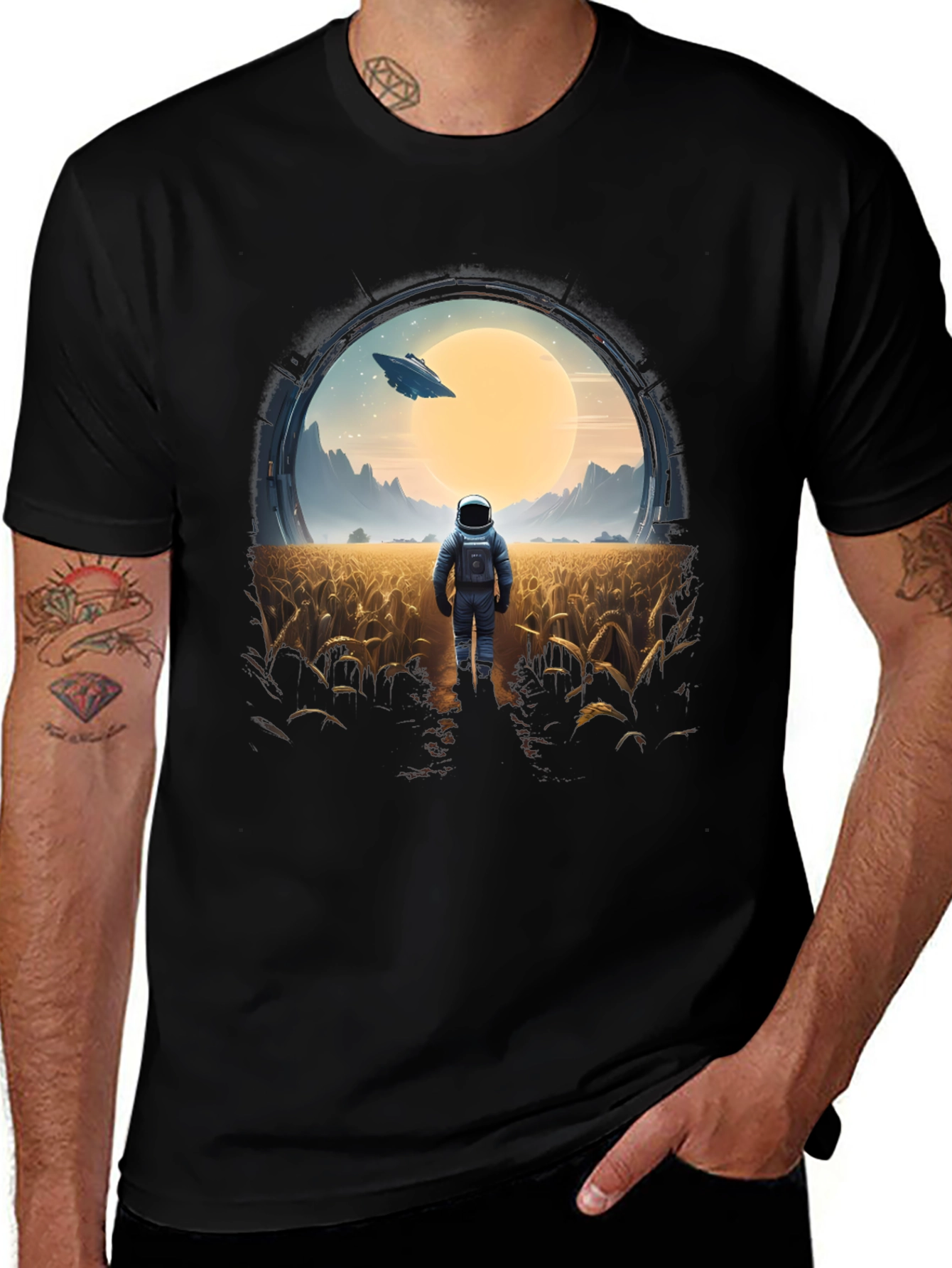 Astronaut Sci-Fi Graphic T-Shirt - Unisex