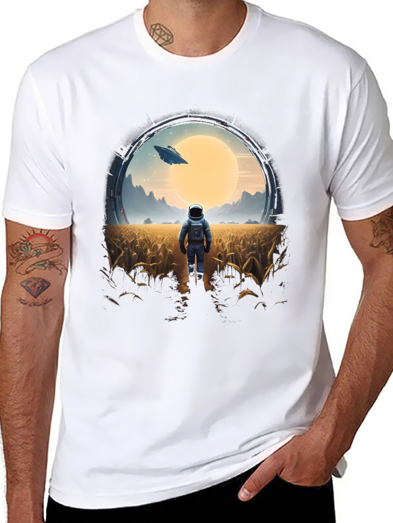 Astronaut Sci-Fi Graphic T-Shirt - Unisex