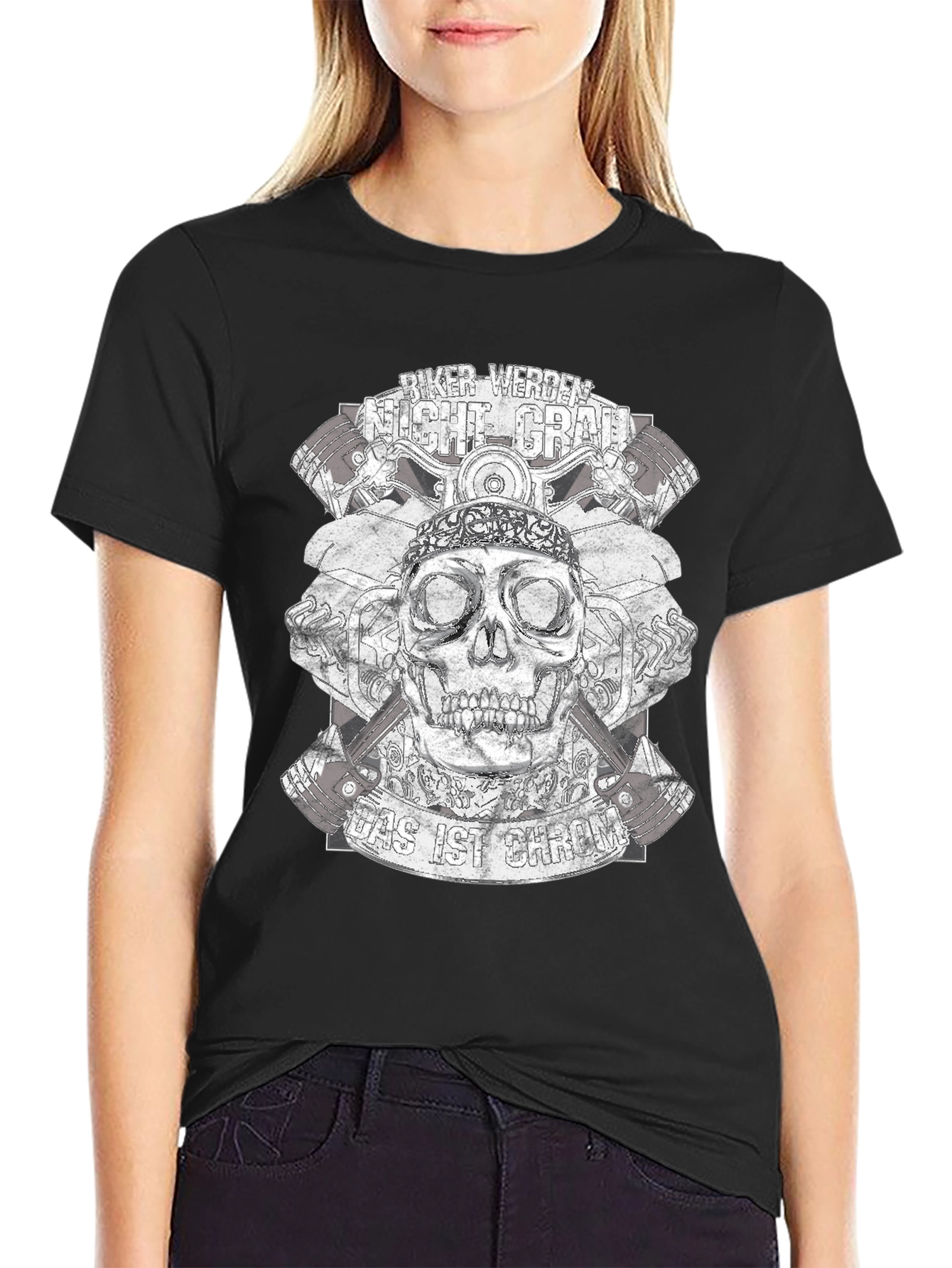 Biker Werden Night Grab Black T-Shirt