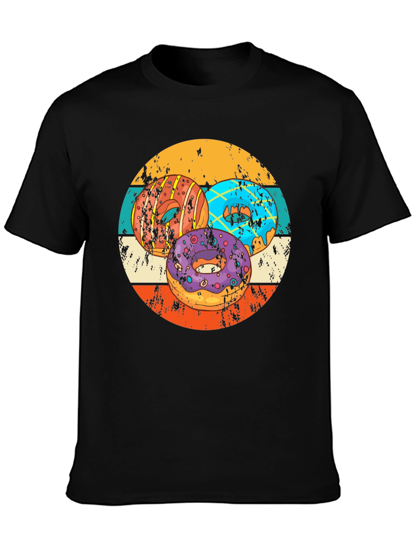 Retro Donut T-Shirt - Graphic Print Tee
