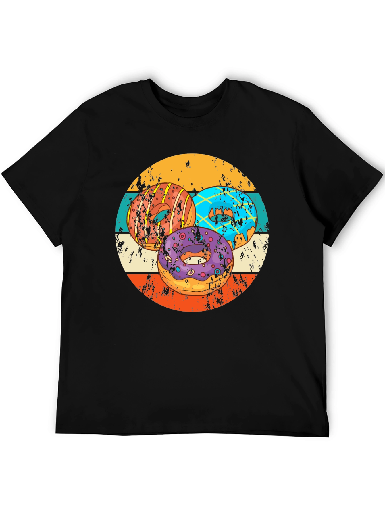 Retro Donut T-Shirt - Graphic Print Tee