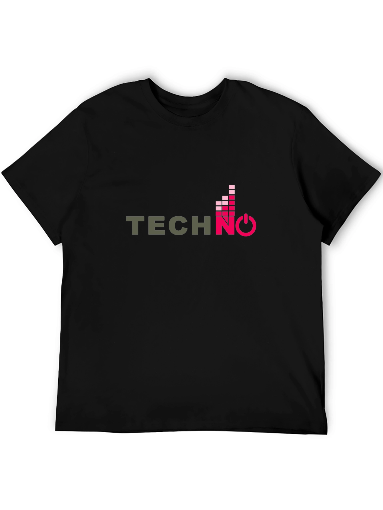 Techno Music Graphic Print Black T-Shirt