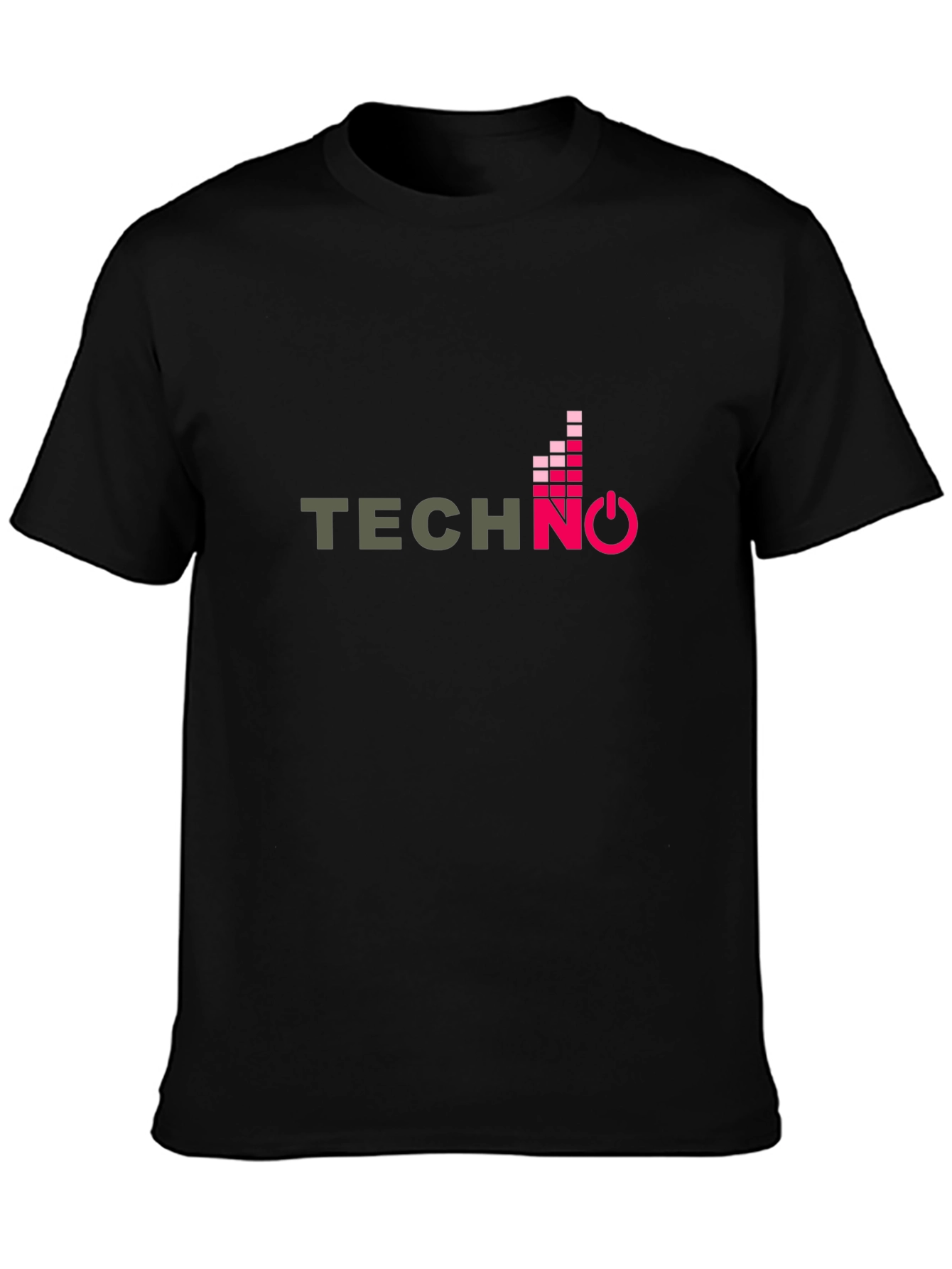 Techno Music Graphic Print Black T-Shirt