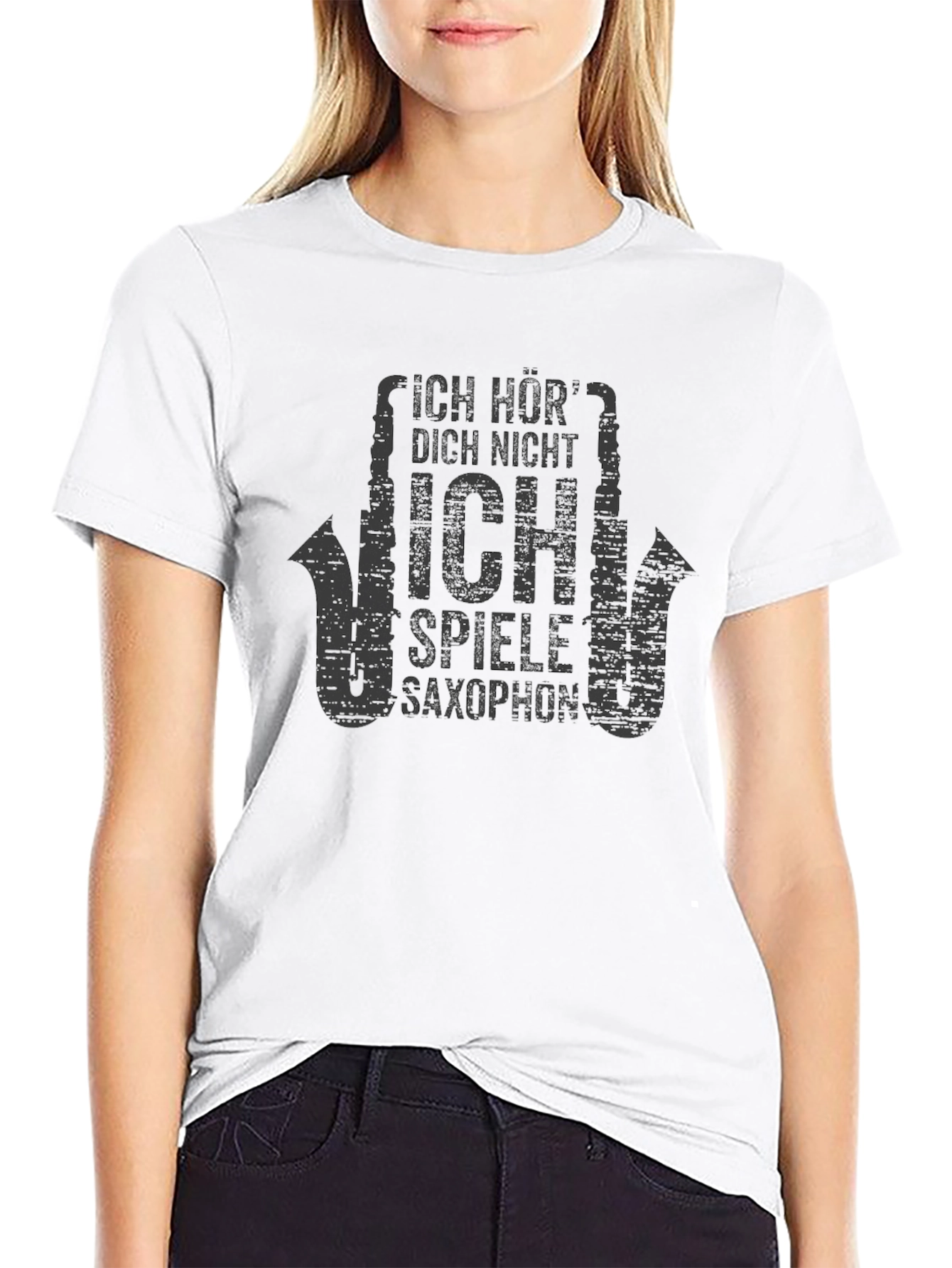 Ich Höre Nicht Saxophone T-Shirt Musician Tee