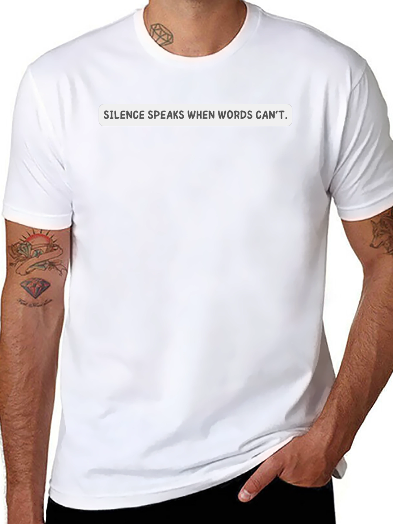 Silence Speaks Graphic Black T-Shirt