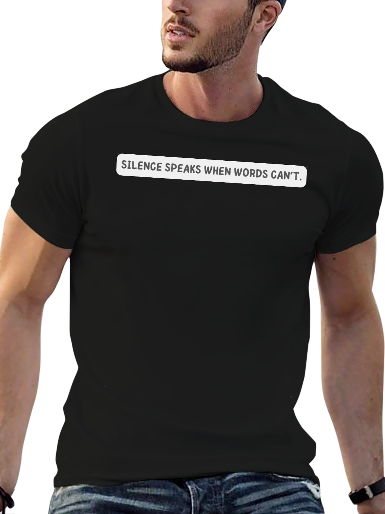 Silence Speaks Graphic Black T-Shirt