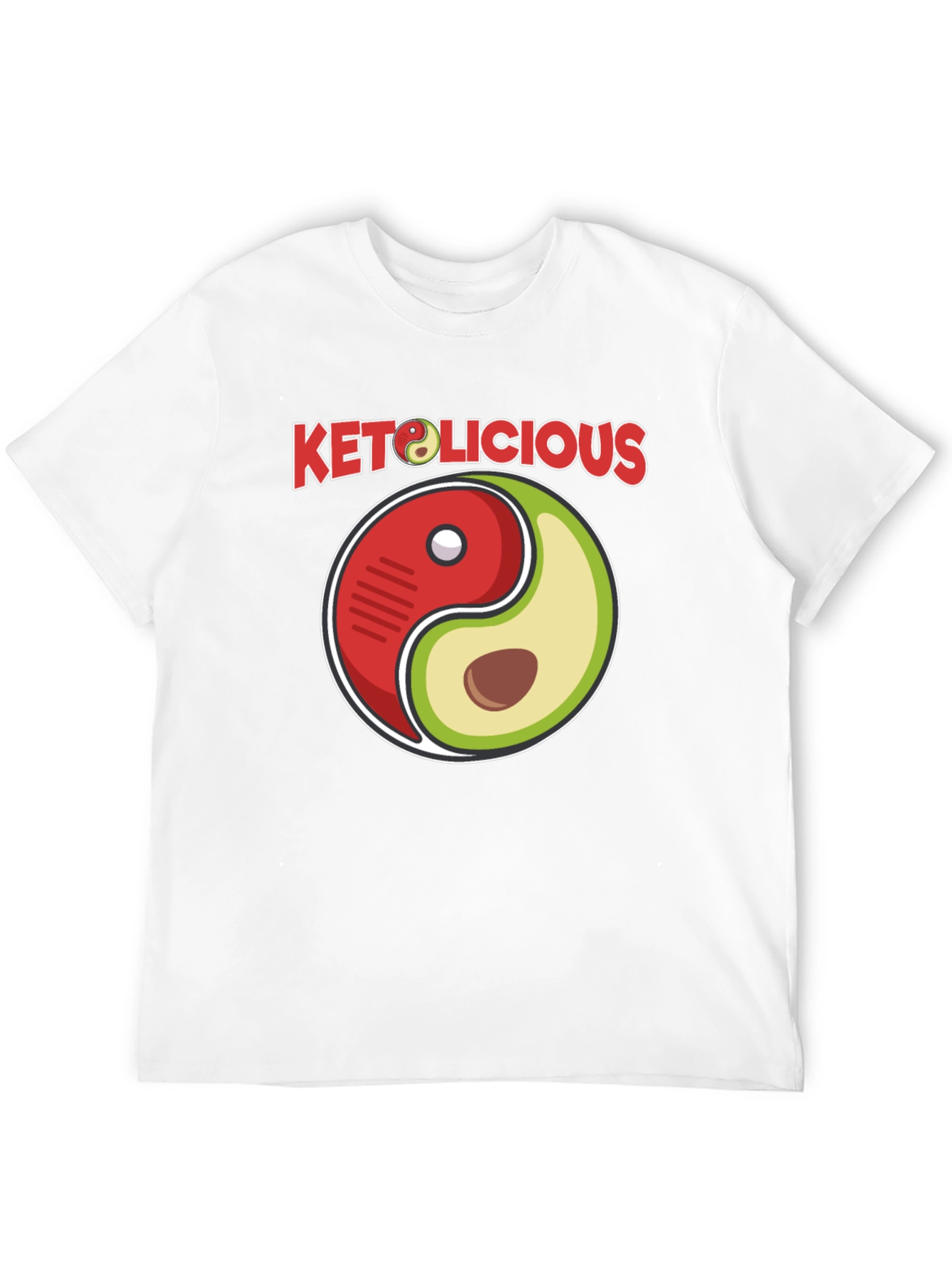 Keto-licious Yin Yang Avocado Graphic T-Shirt