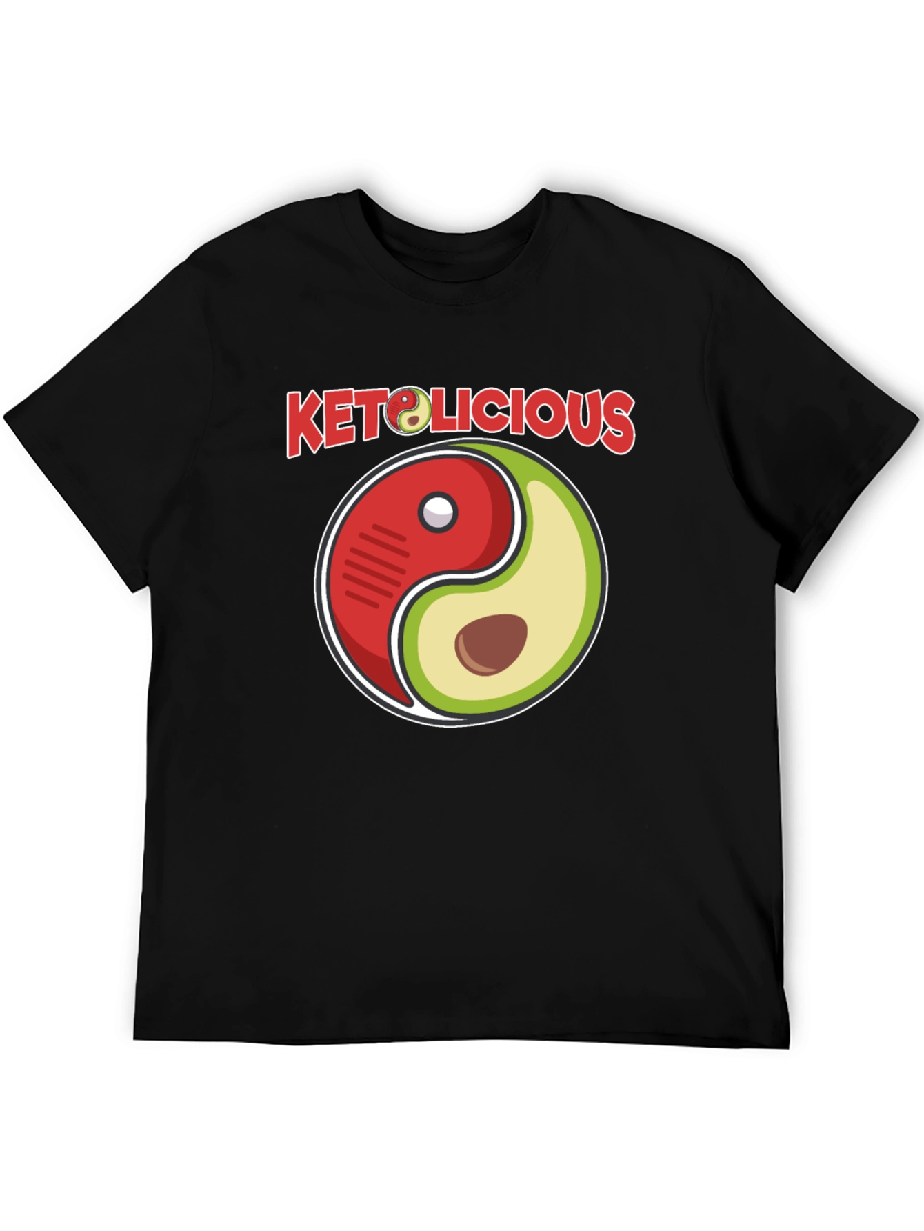 Keto-licious Yin Yang Avocado Graphic T-Shirt