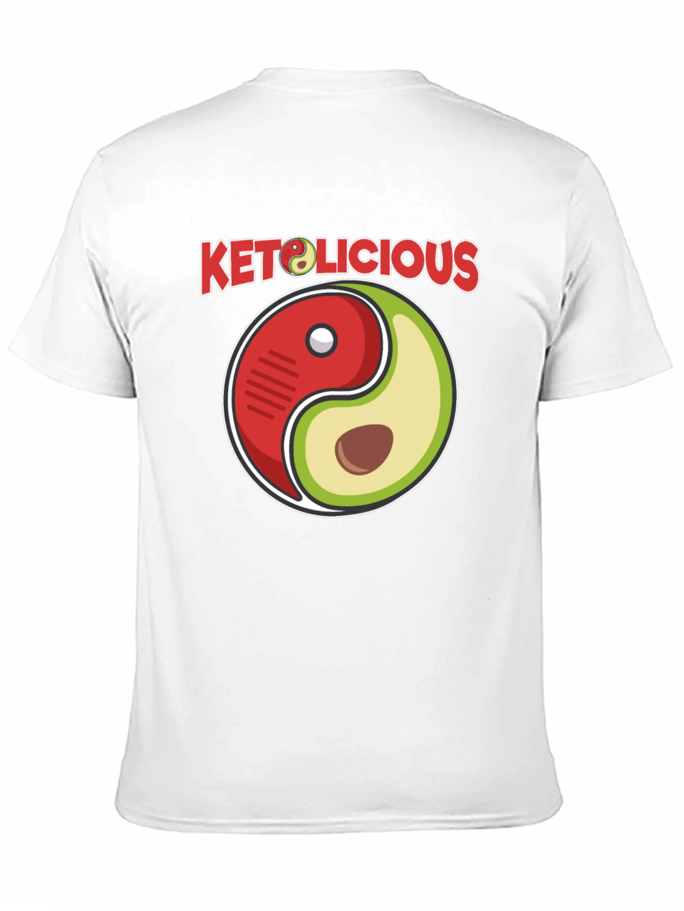 Keto-licious Yin Yang Avocado Graphic T-Shirt