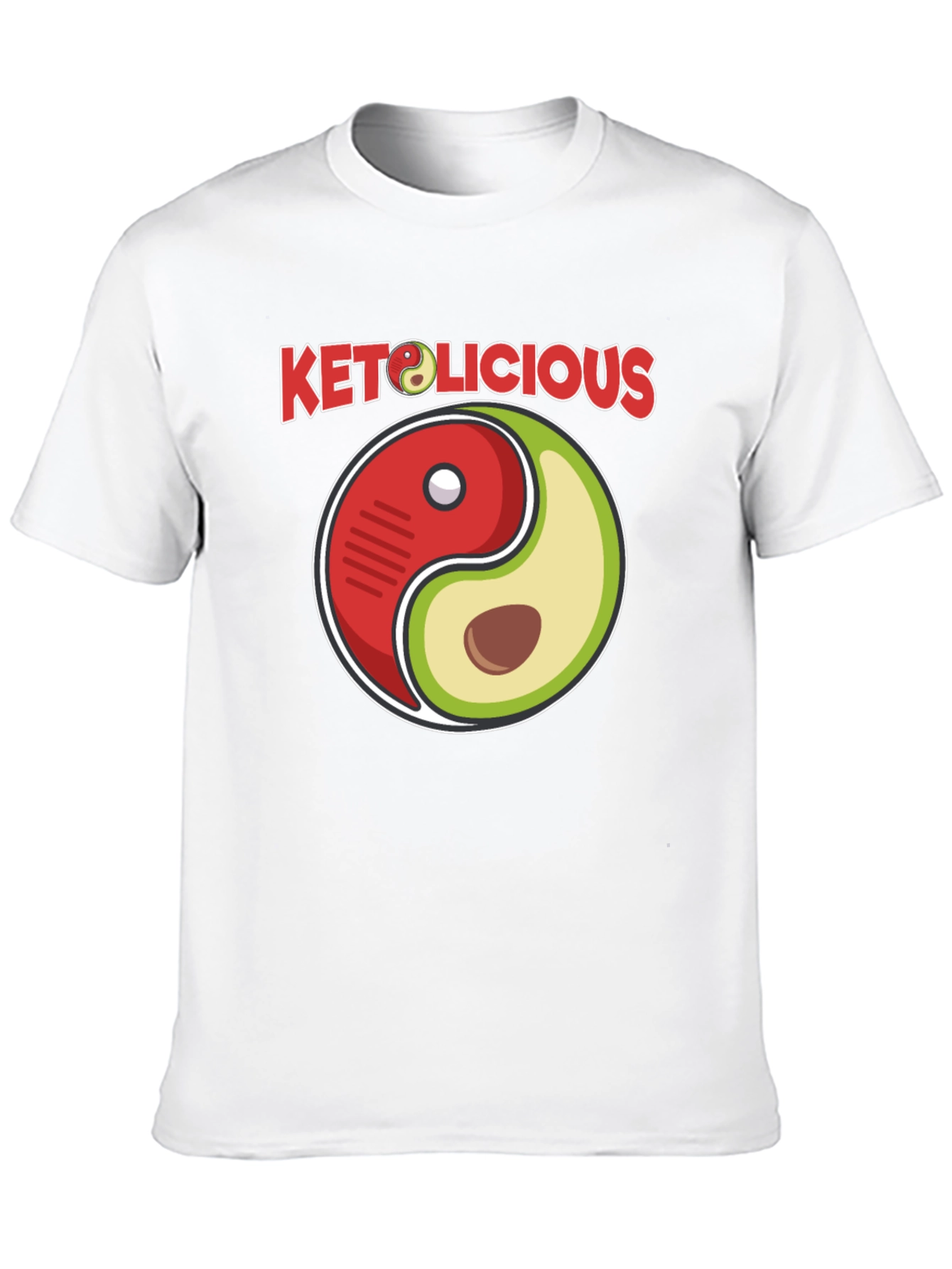Keto-licious Yin Yang Avocado Graphic T-Shirt