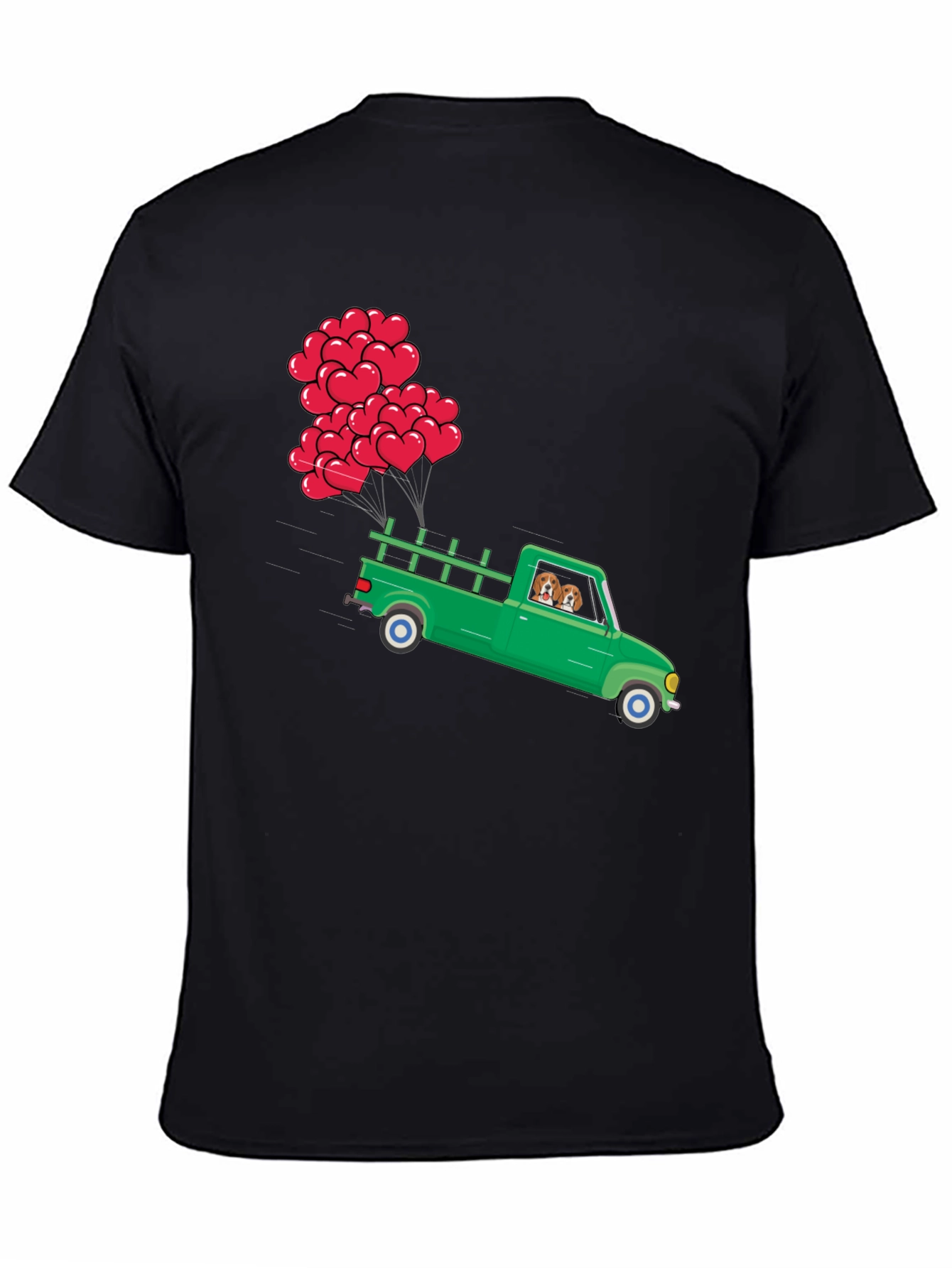 Truck with Heart Balloons Graphic Tee